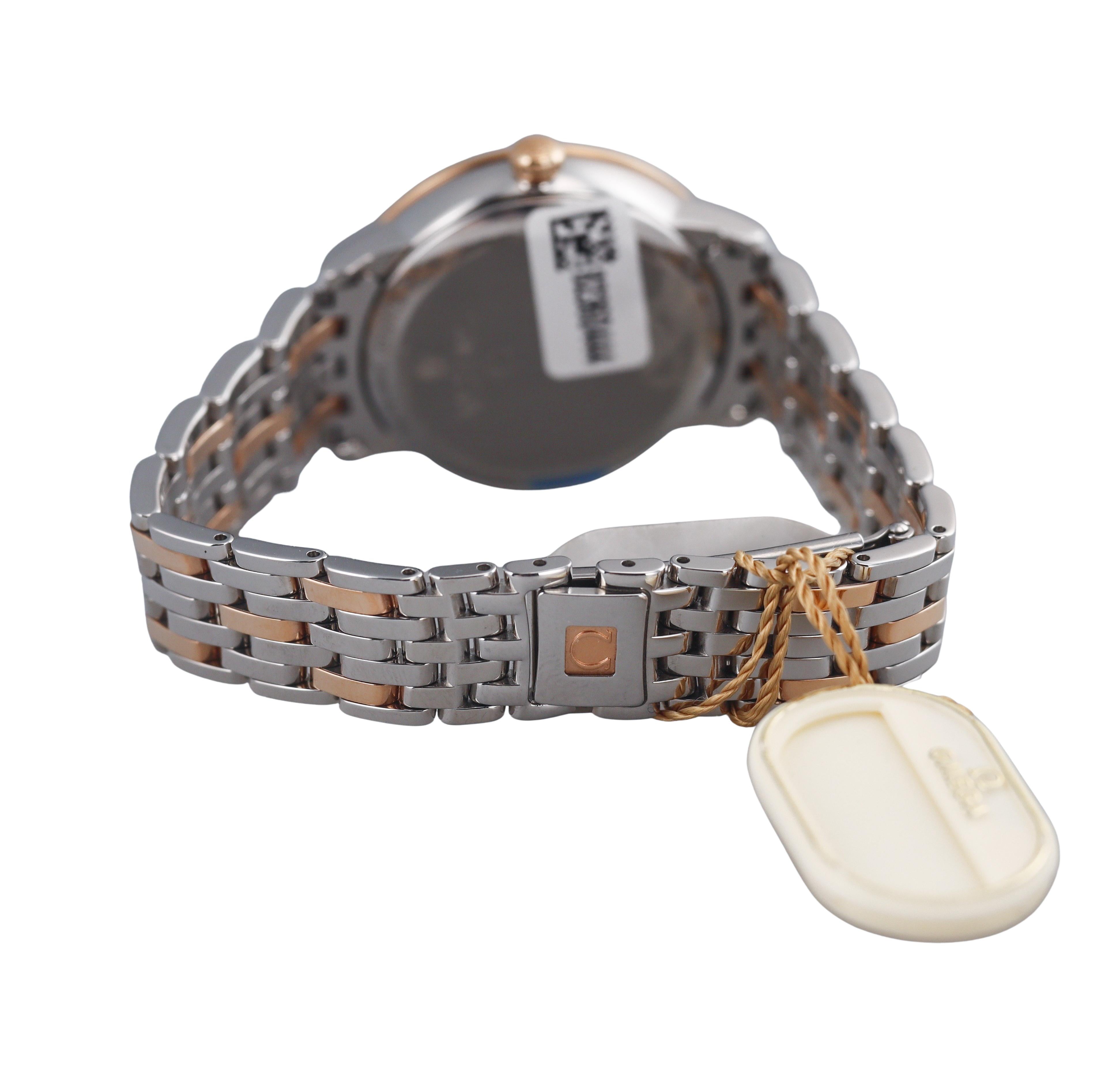 Omega Prestige De Ville Rose Gold Steel Diamond MOP Ladies Watch 42425332055002