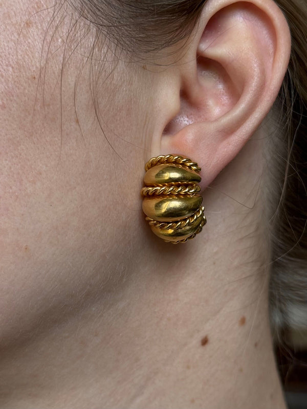 Seaman Schepps Shrimp Gold Earrings