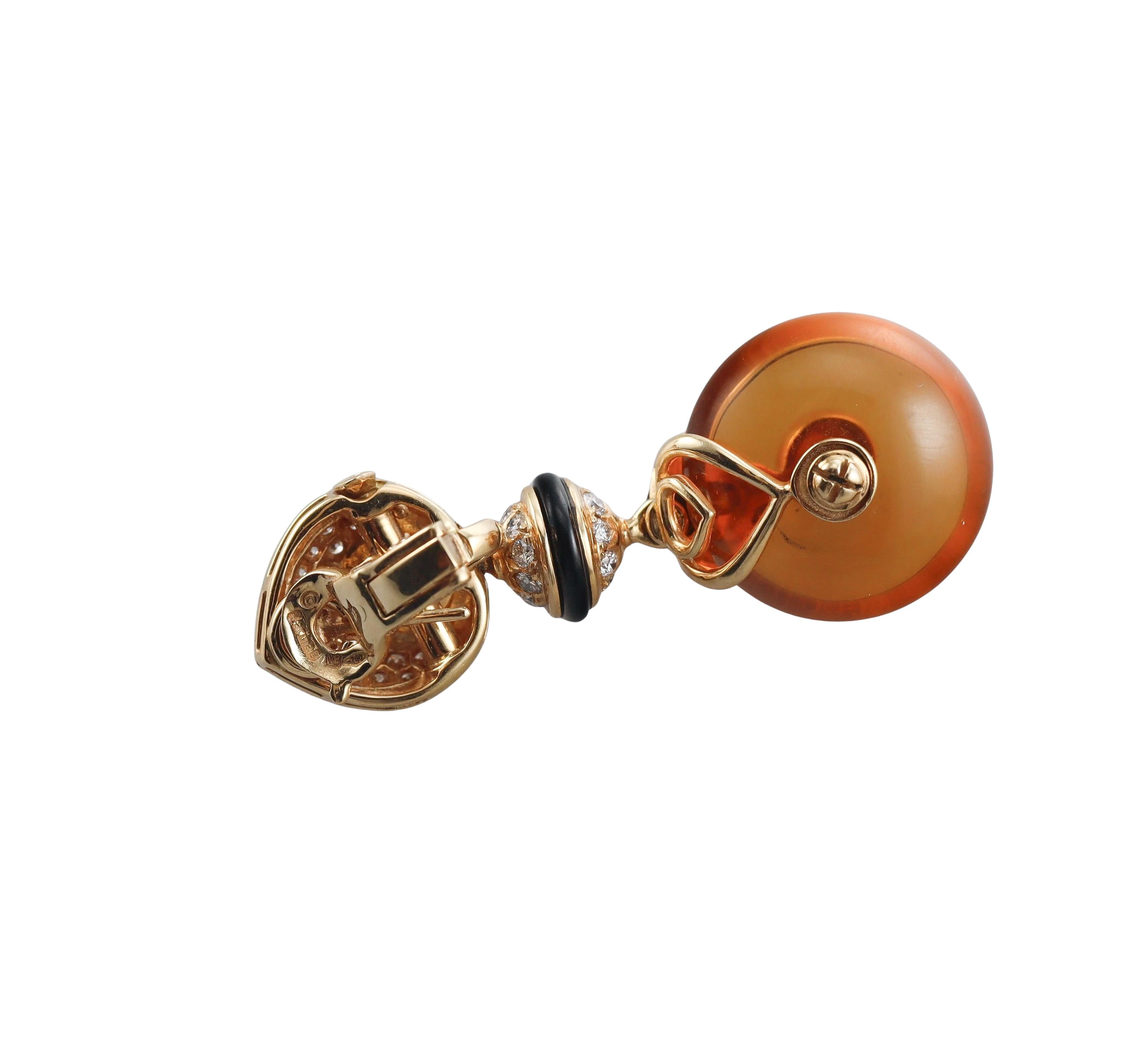 Marina B Diamond Onyx Diamond Gold Night & Day Earrings