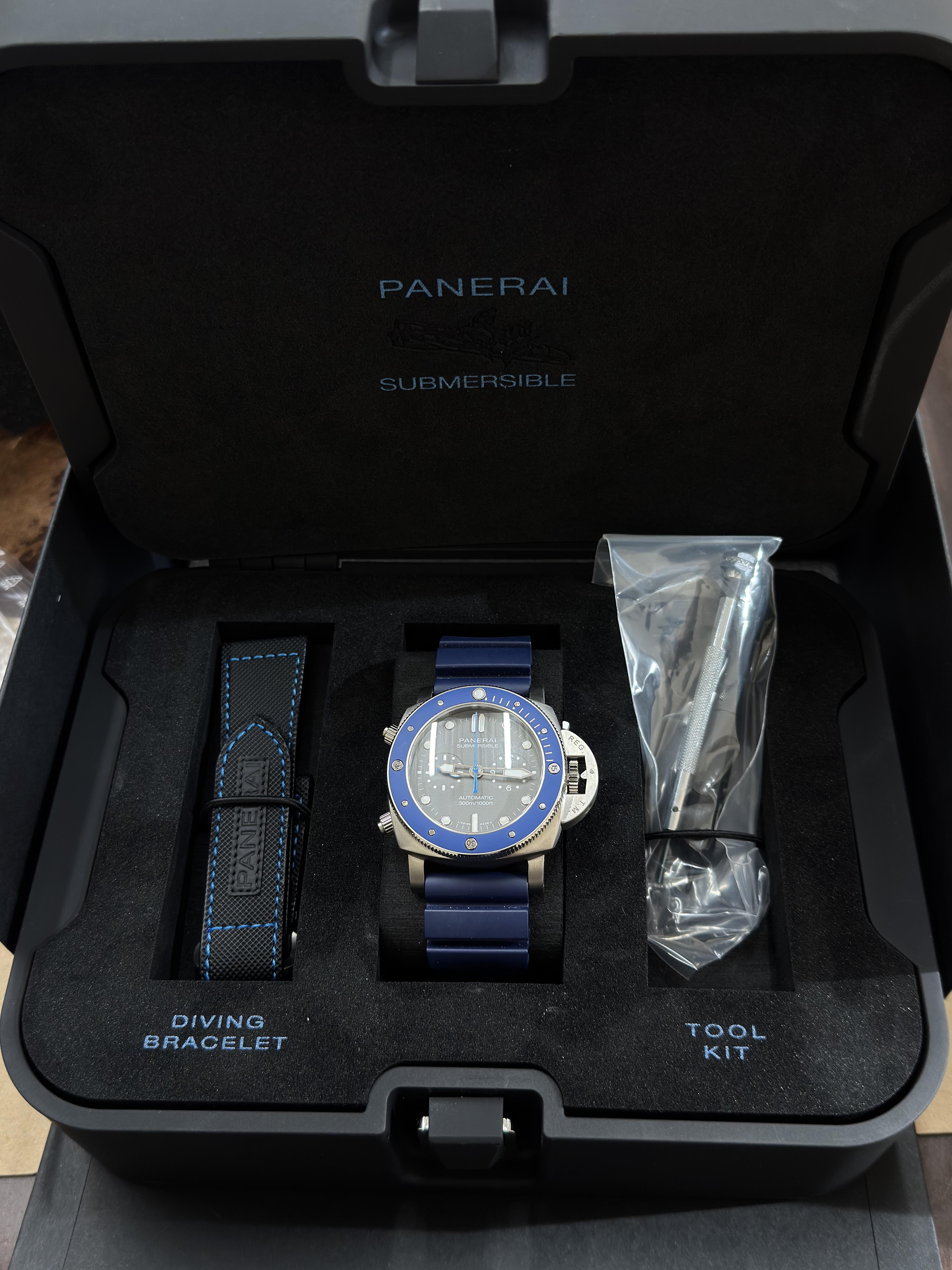 Panerai Submersible Chrono Guillaume Nery Edition Titanium Watch PAM00982