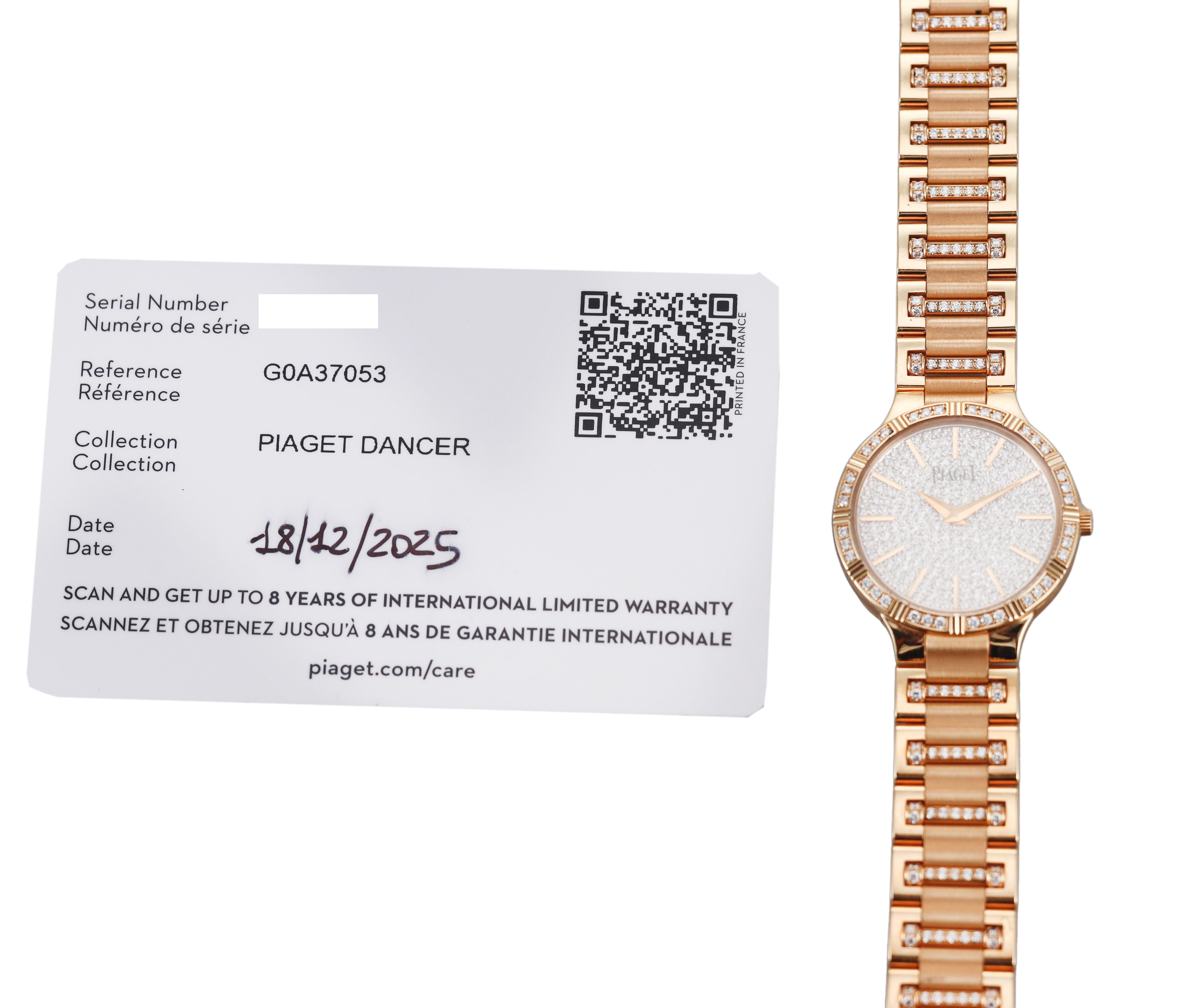 Piaget Dancer 18k Gold Diamond Quartz Ladies Watch G0A37053