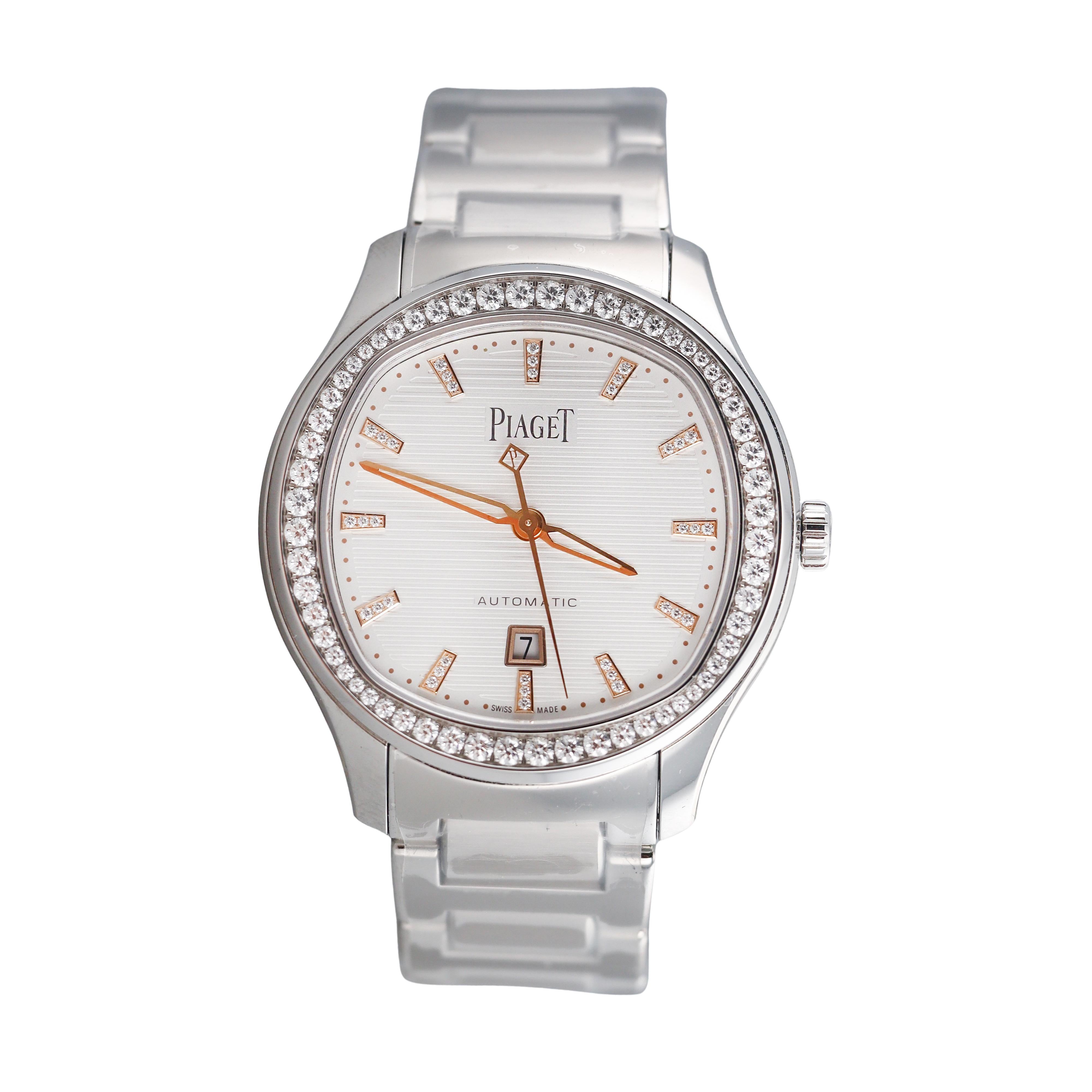 Piaget Polo Date 36mm Diamond Dial Steel Automatic Watch G0A46019