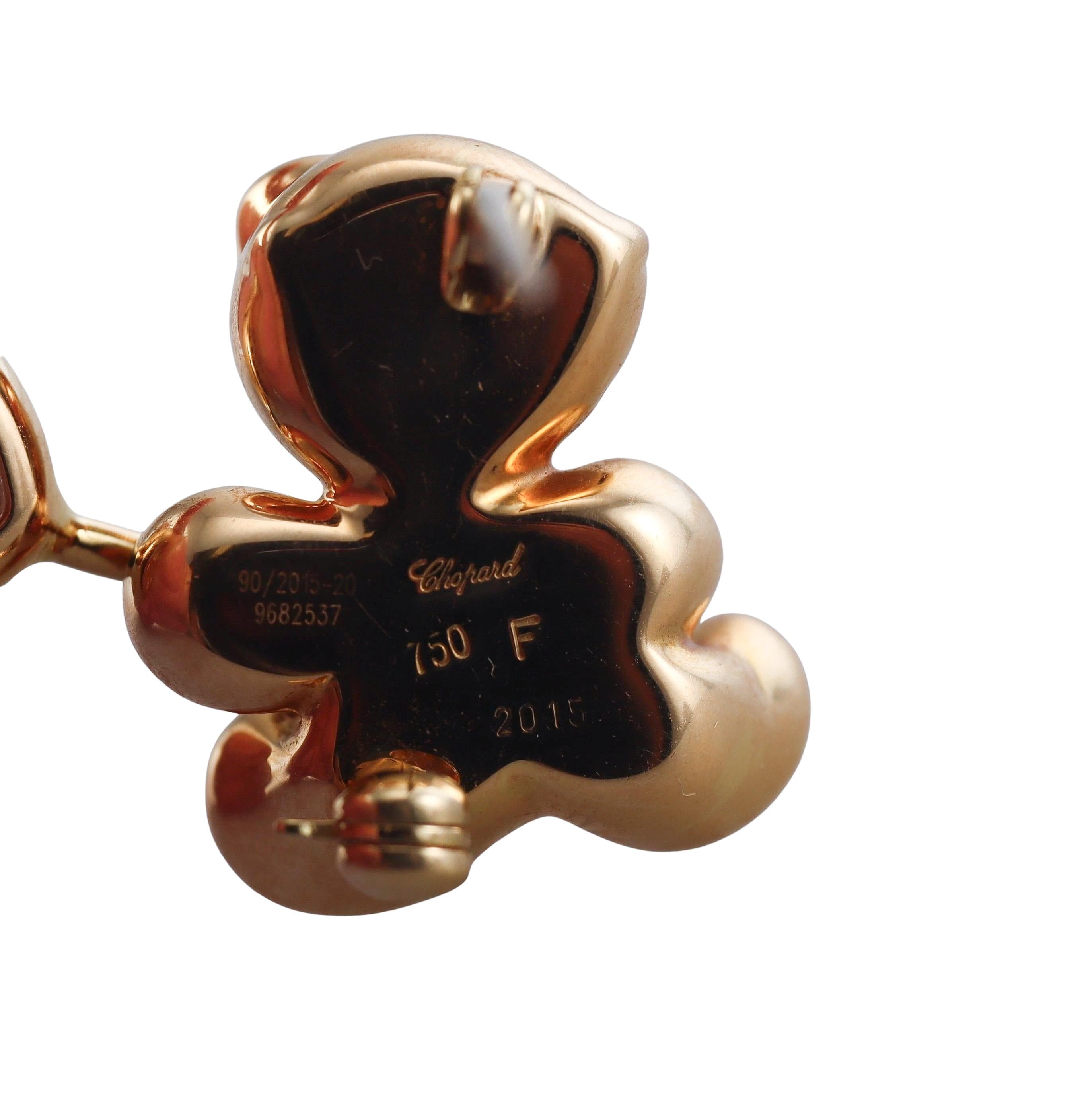 Chopard Happy Diamonds Sapphire Teddy Bear Heart Balloon Gold Brooch P