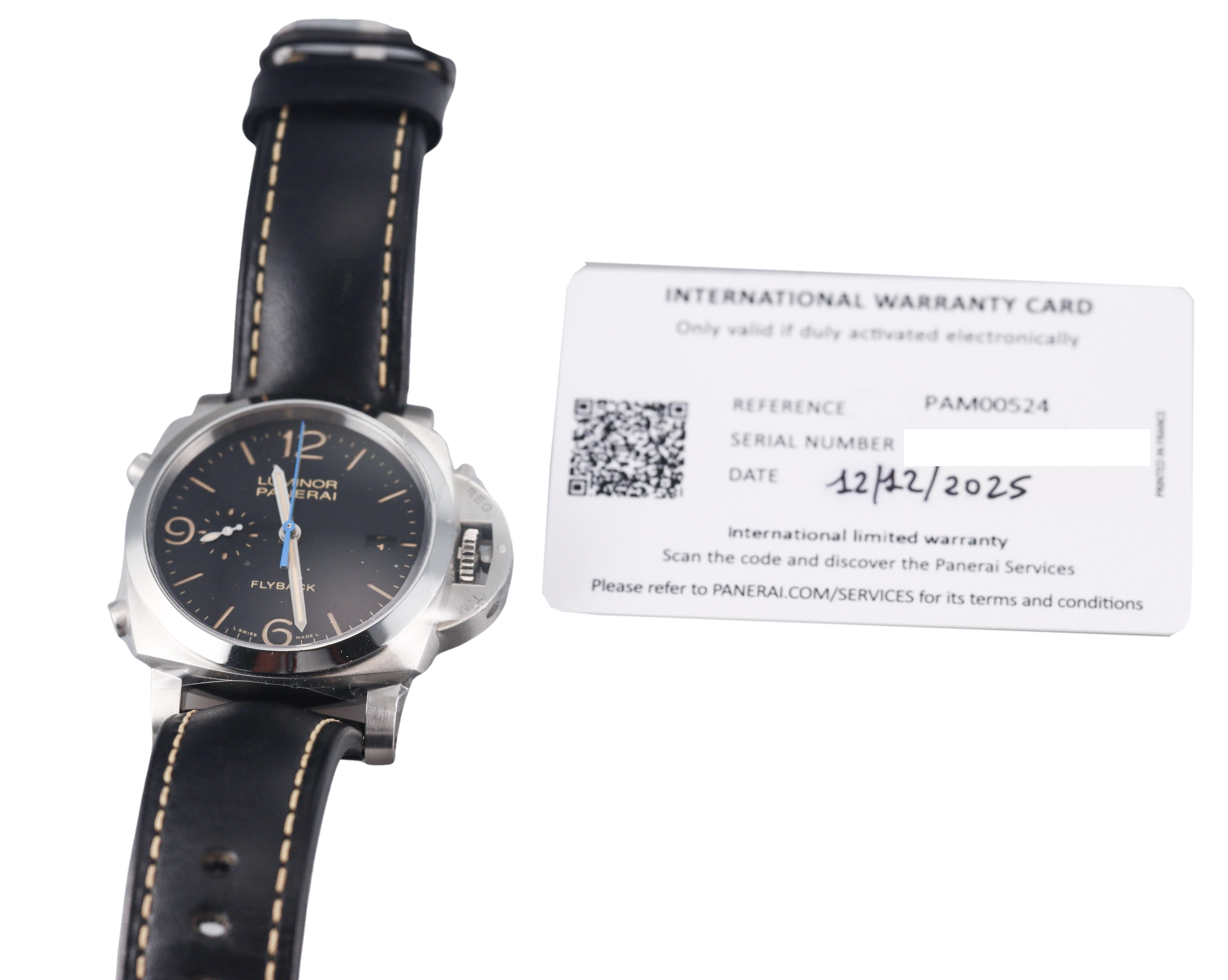 Panerai Luminor 1950 Flyback Chronograph 44mm Automatic Watch PAM00524