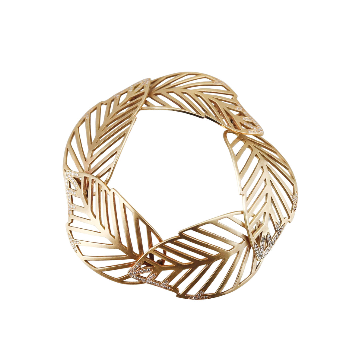Tiffany & Co Angela Cummings Diamond Gold Leaf Bracelet