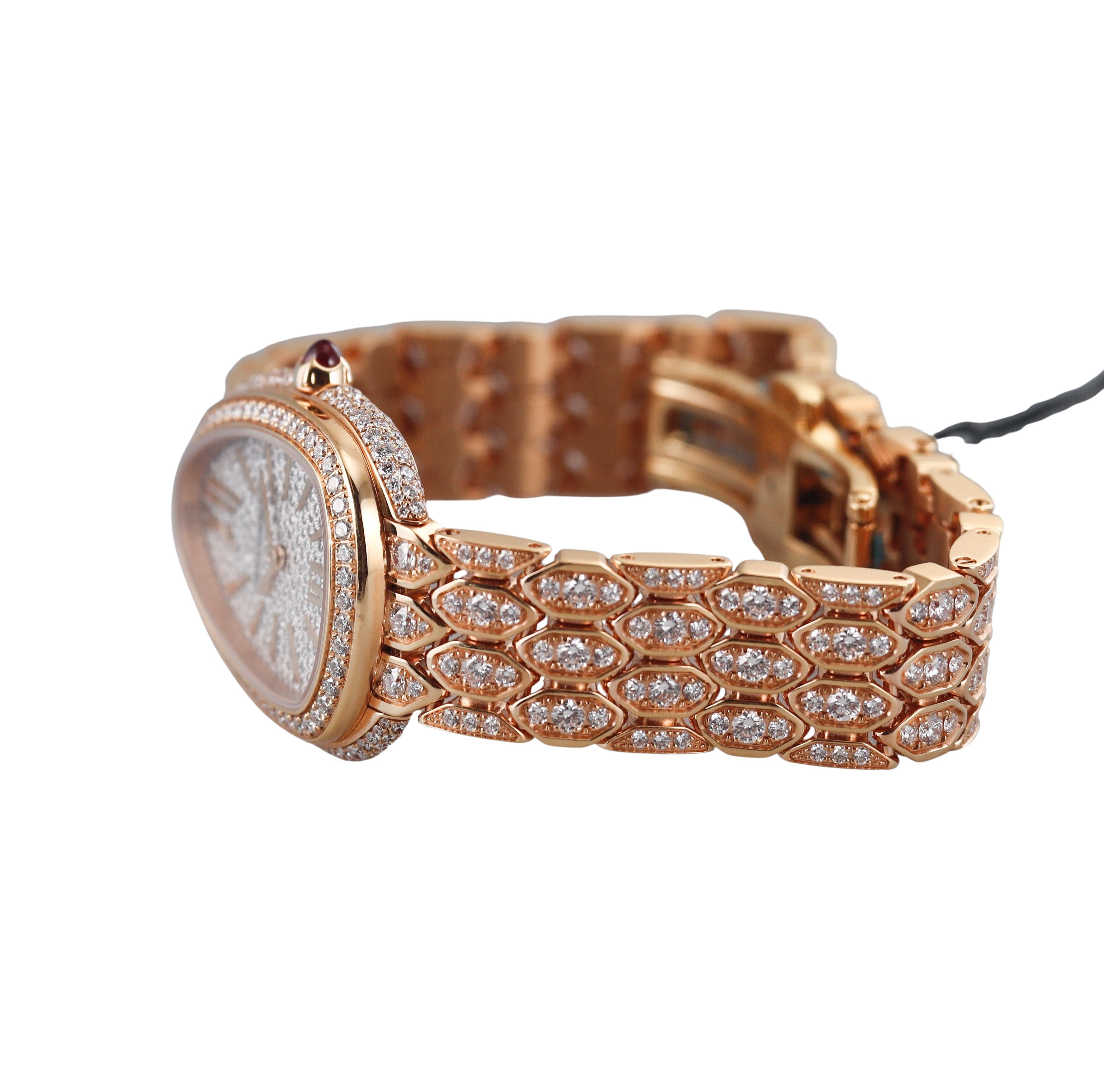 Bvlgari Serpenti Seduttori 18k Rose Gold Diamond Quartz Ladies Watch 103160