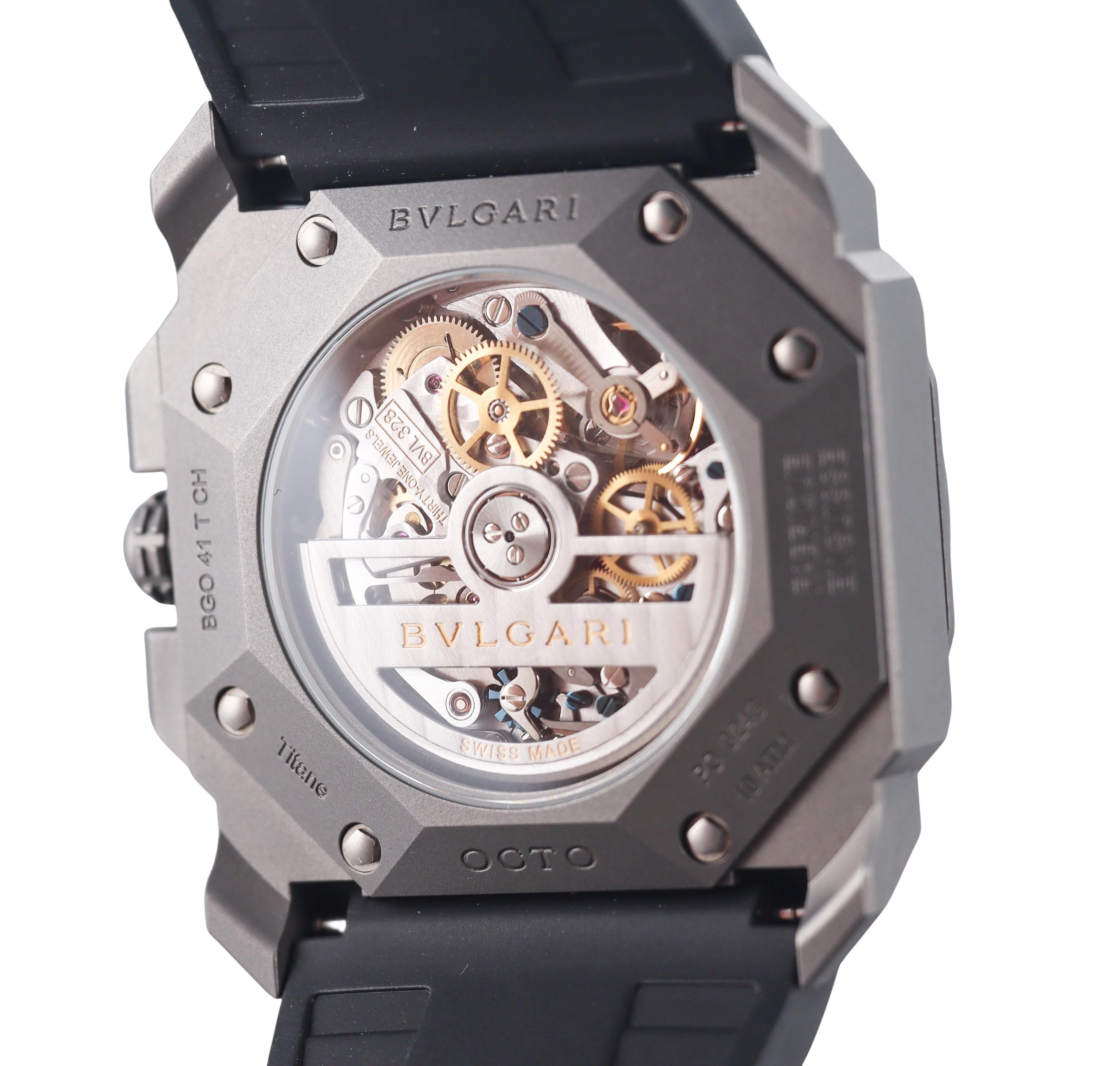 Bvlgari Octo Velocissimo Chronograph Automatic Titanium Watch BGO 41 T CH