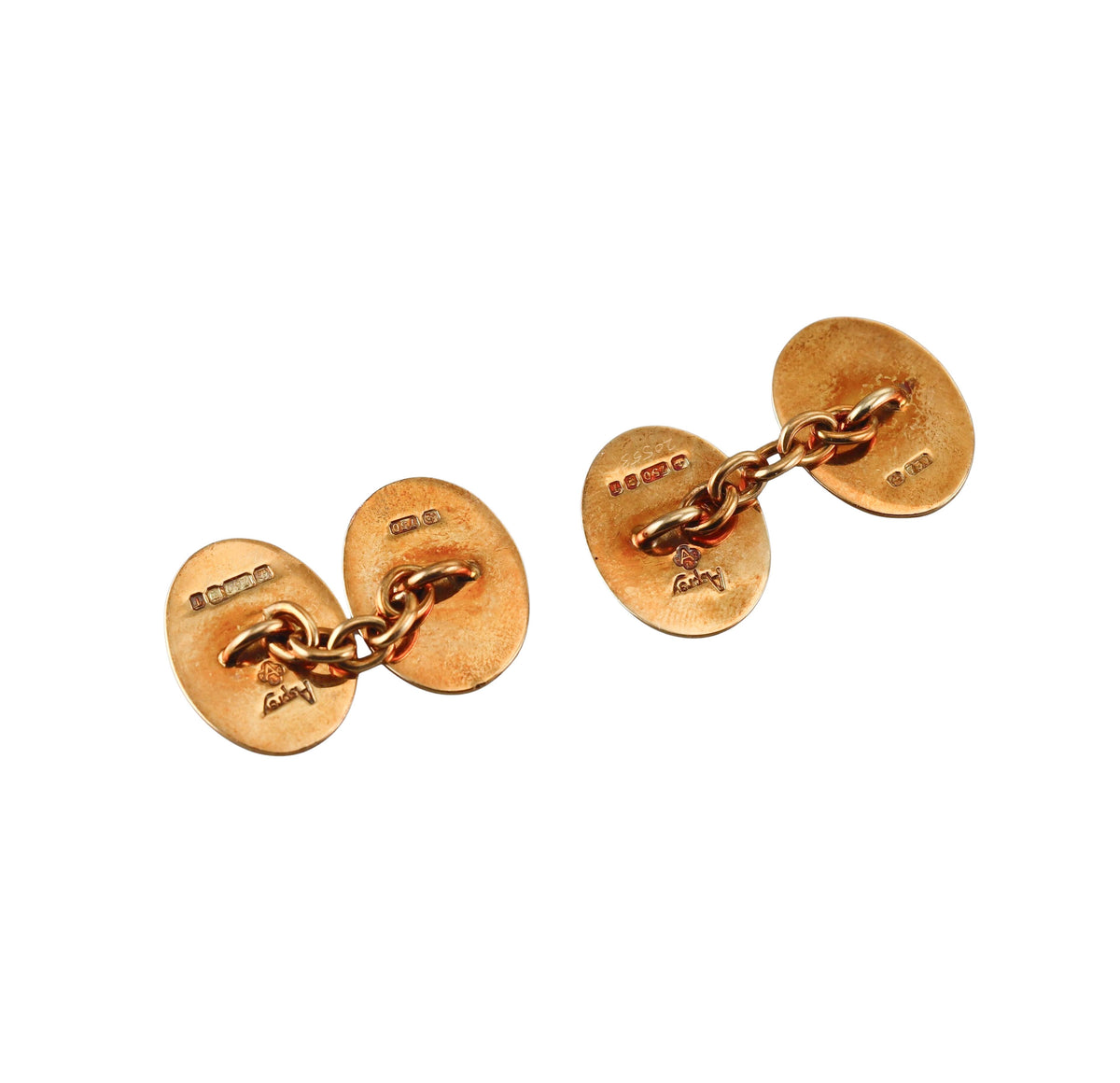 Asprey Enamel Gold Road to Ruin Four Vices Cufflinks