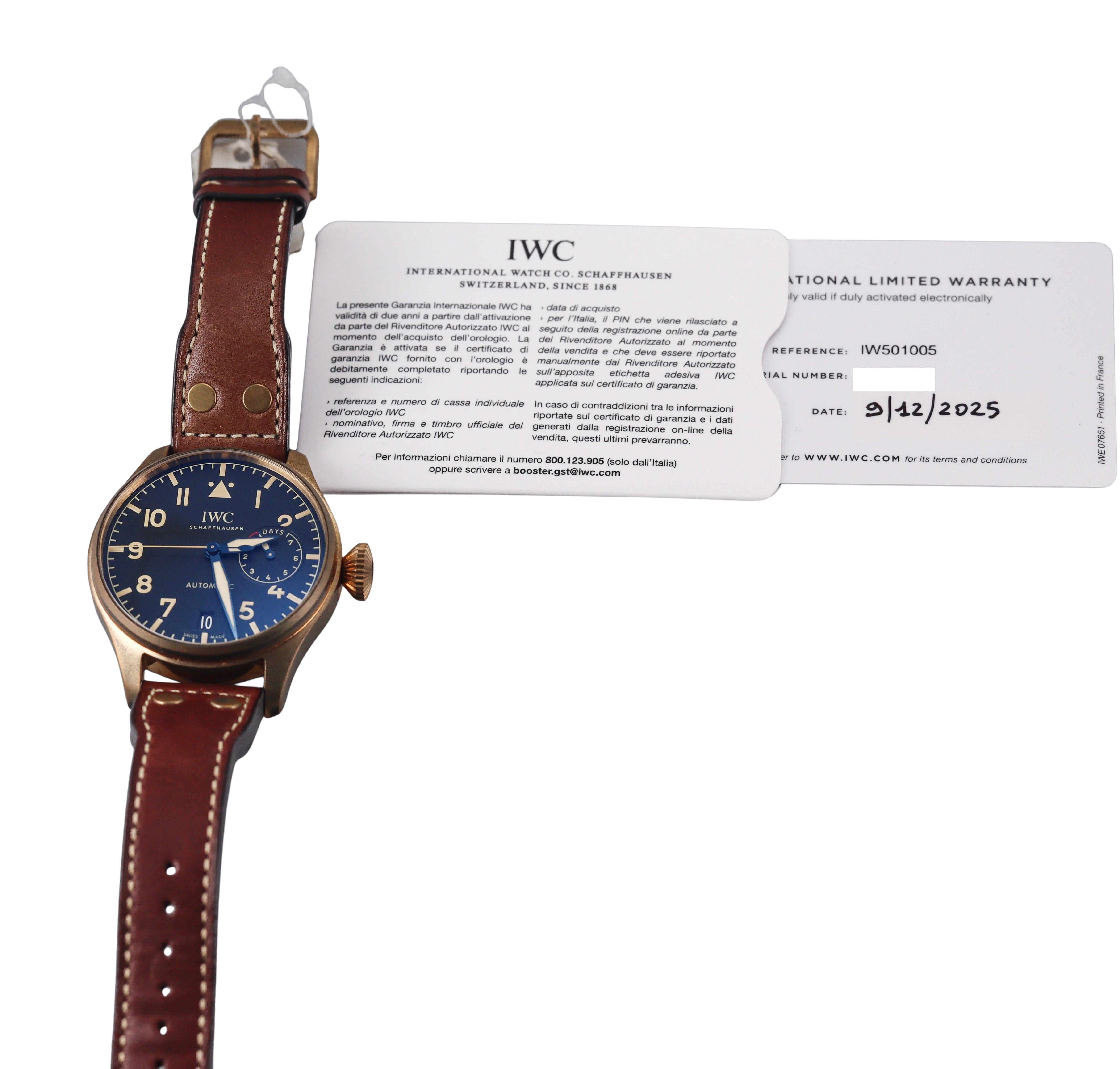 IWC Big Pilot’s Watch Heritage Bronze Automatic Limited Edition Watch IW501005