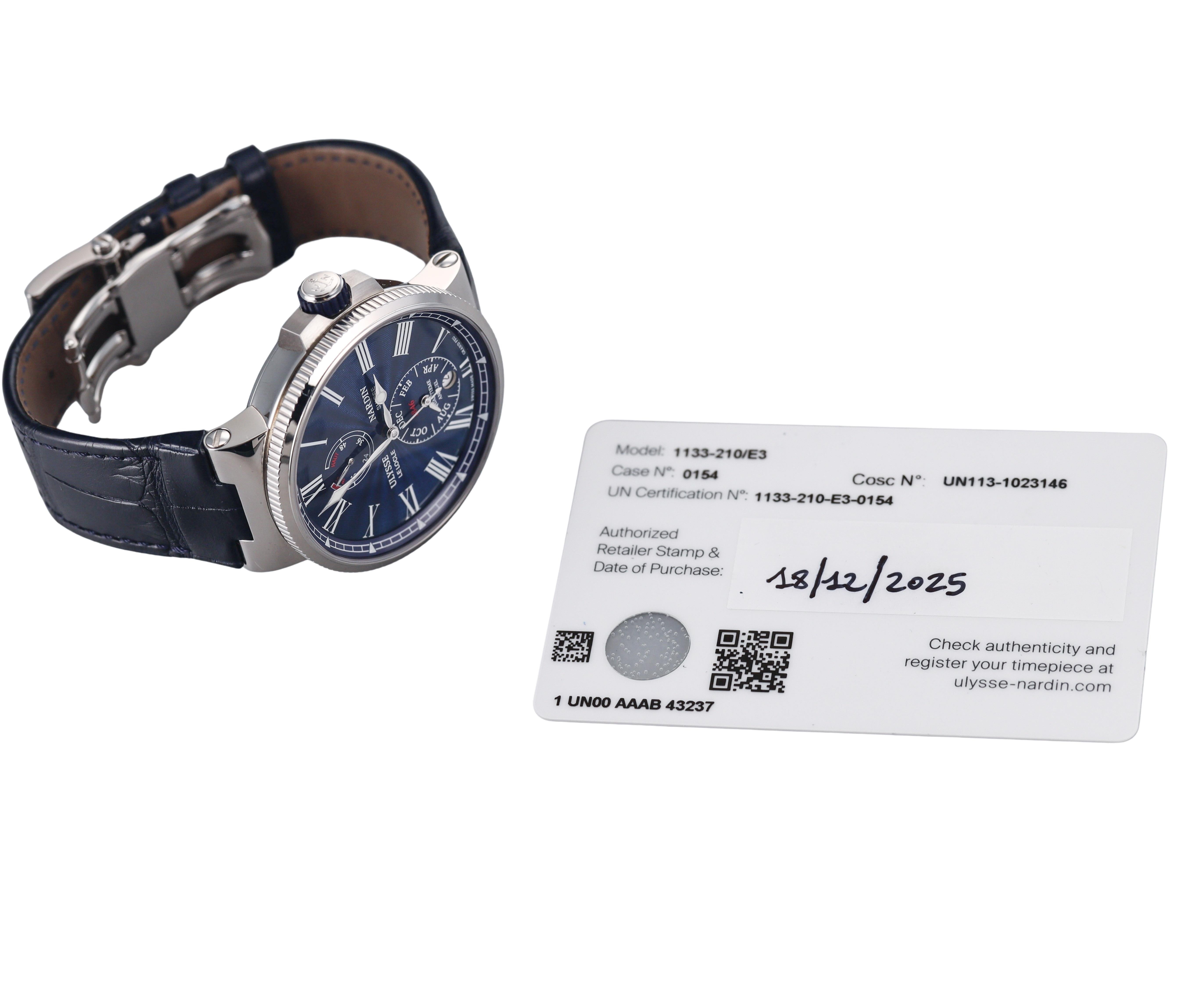 Ulysse Nardin Marine Chronometer Annual Calendar Watch 1133-210-E3-0154