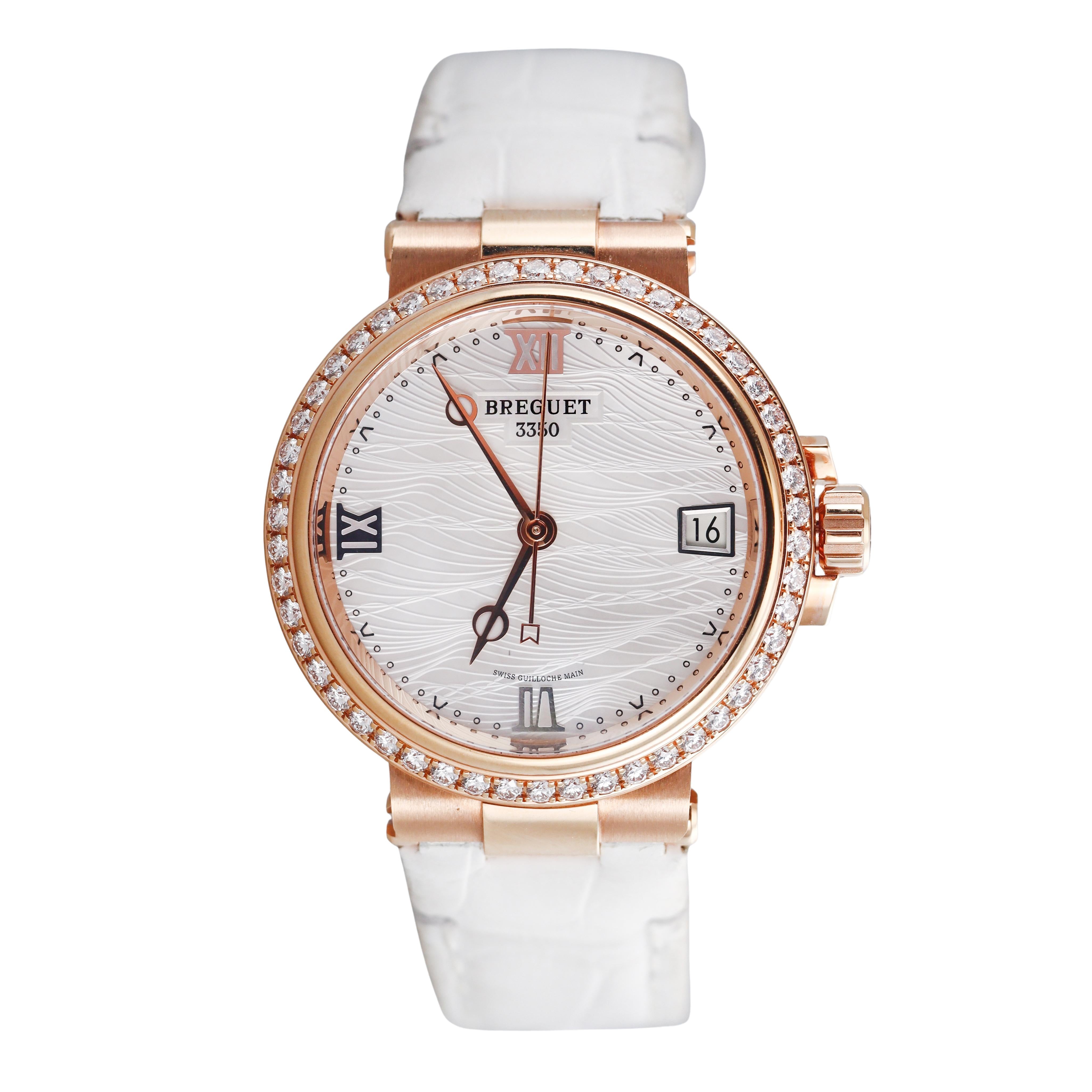 Breguet Marine 9518 Rose Gold Diamond Guilloche Dial Watch G9518BR/52