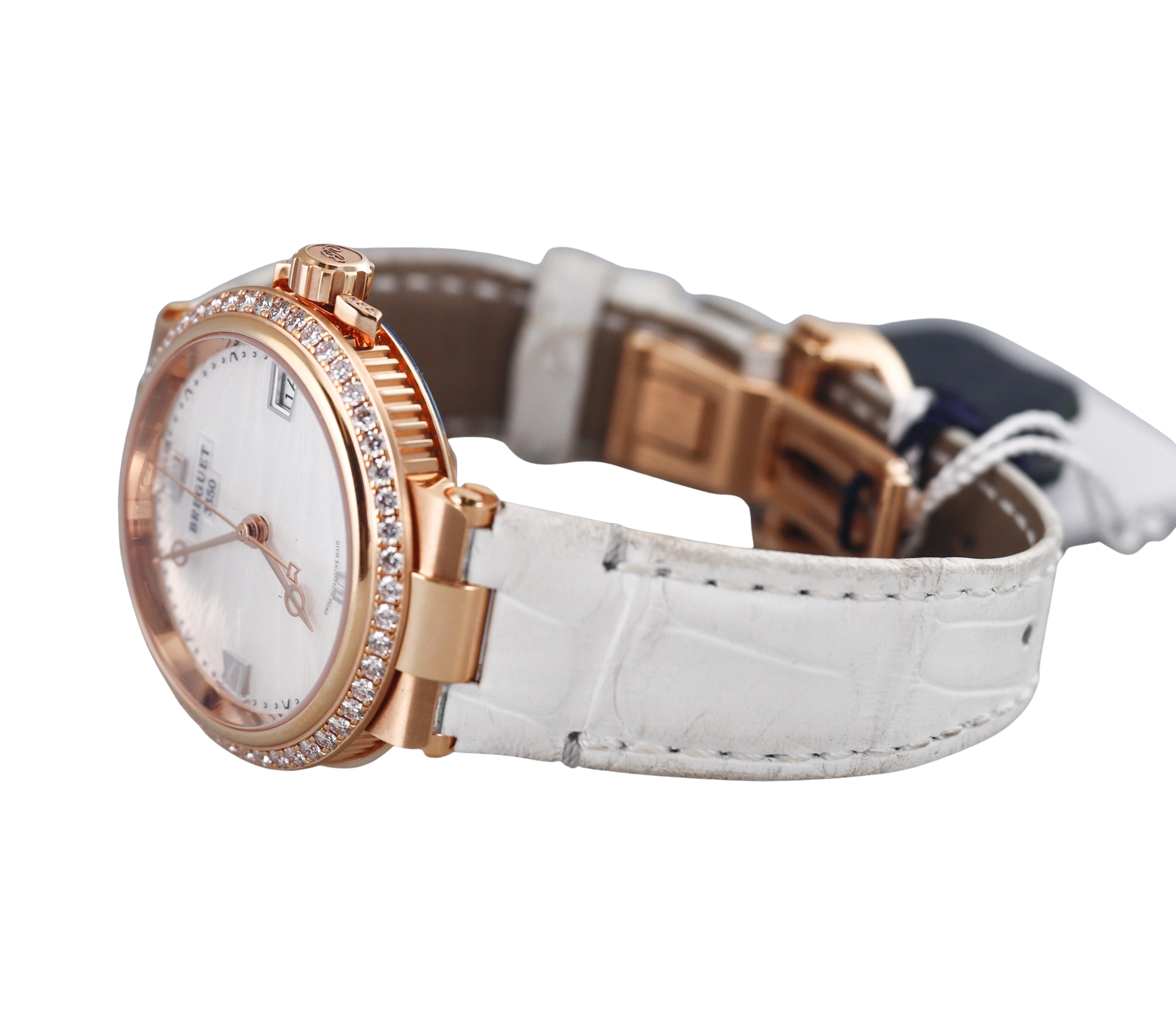 Breguet Marine 9518 Rose Gold Diamond Guilloche Dial Watch G9518BR/52