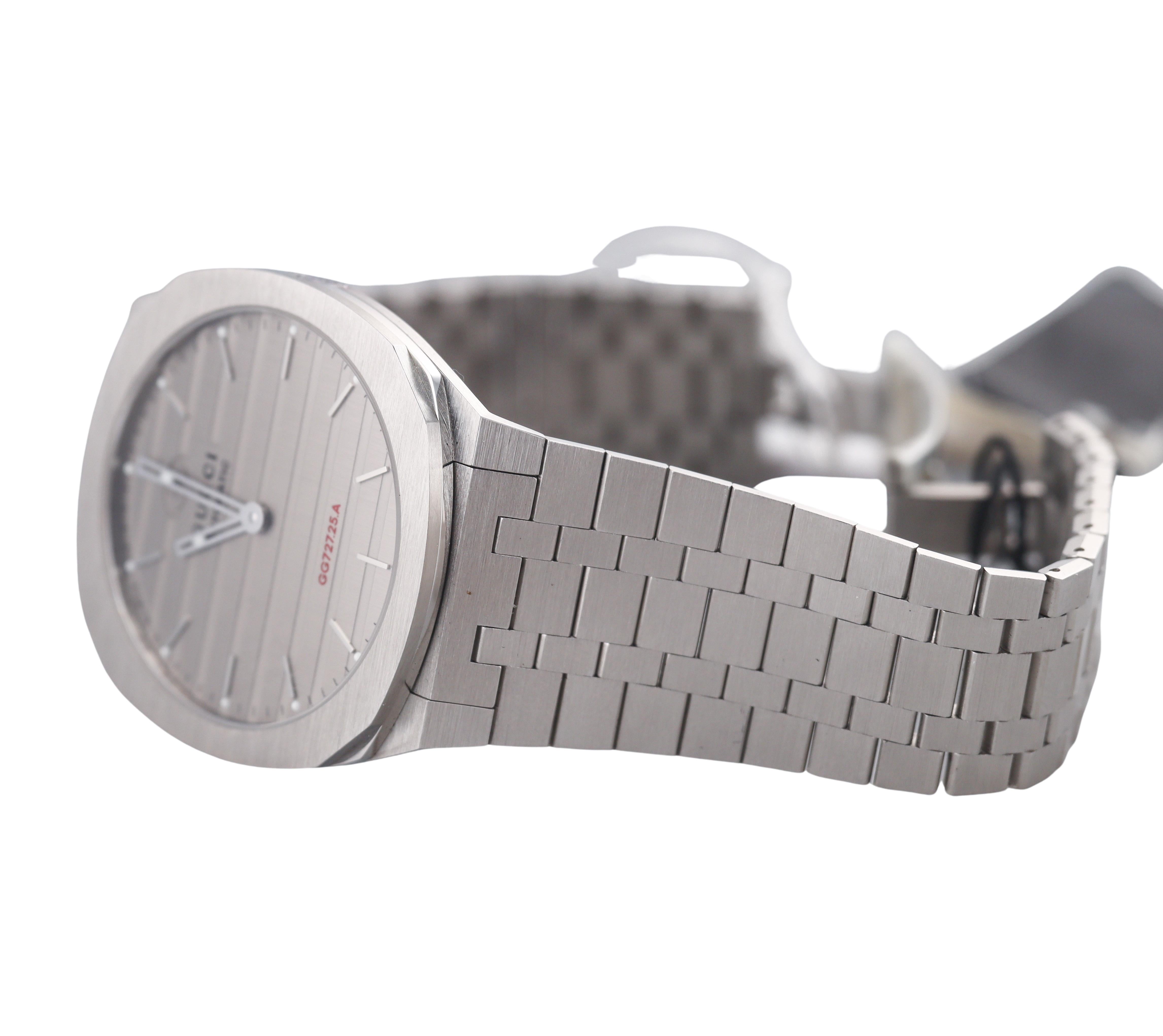 Gucci 25H 40mm Grey Steel Automatic Watch YA163302