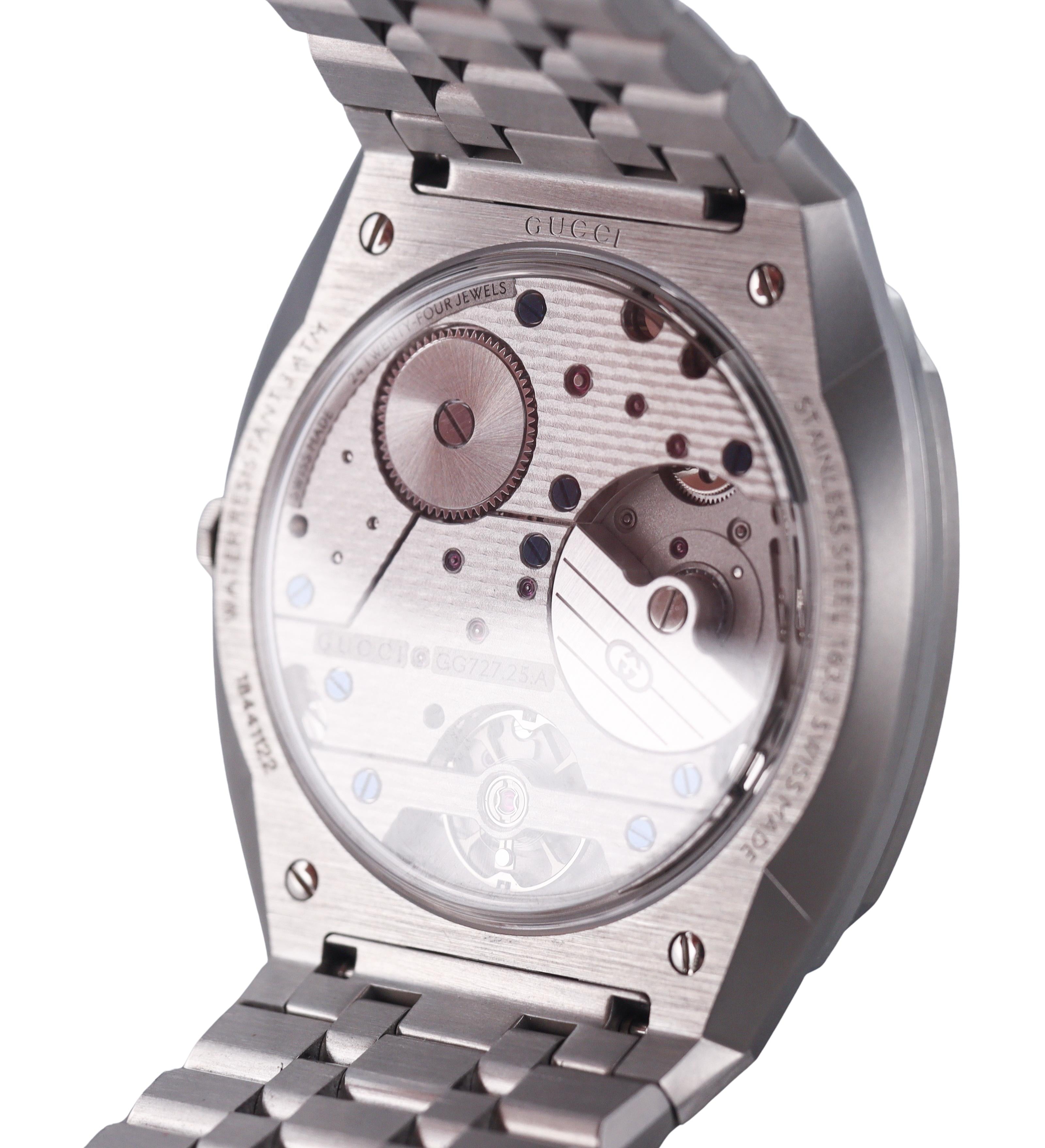 Gucci 25H 40mm Grey Steel Automatic Watch YA163302