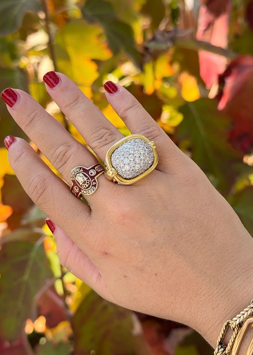 David Webb Diamond Gold Platinum Ring