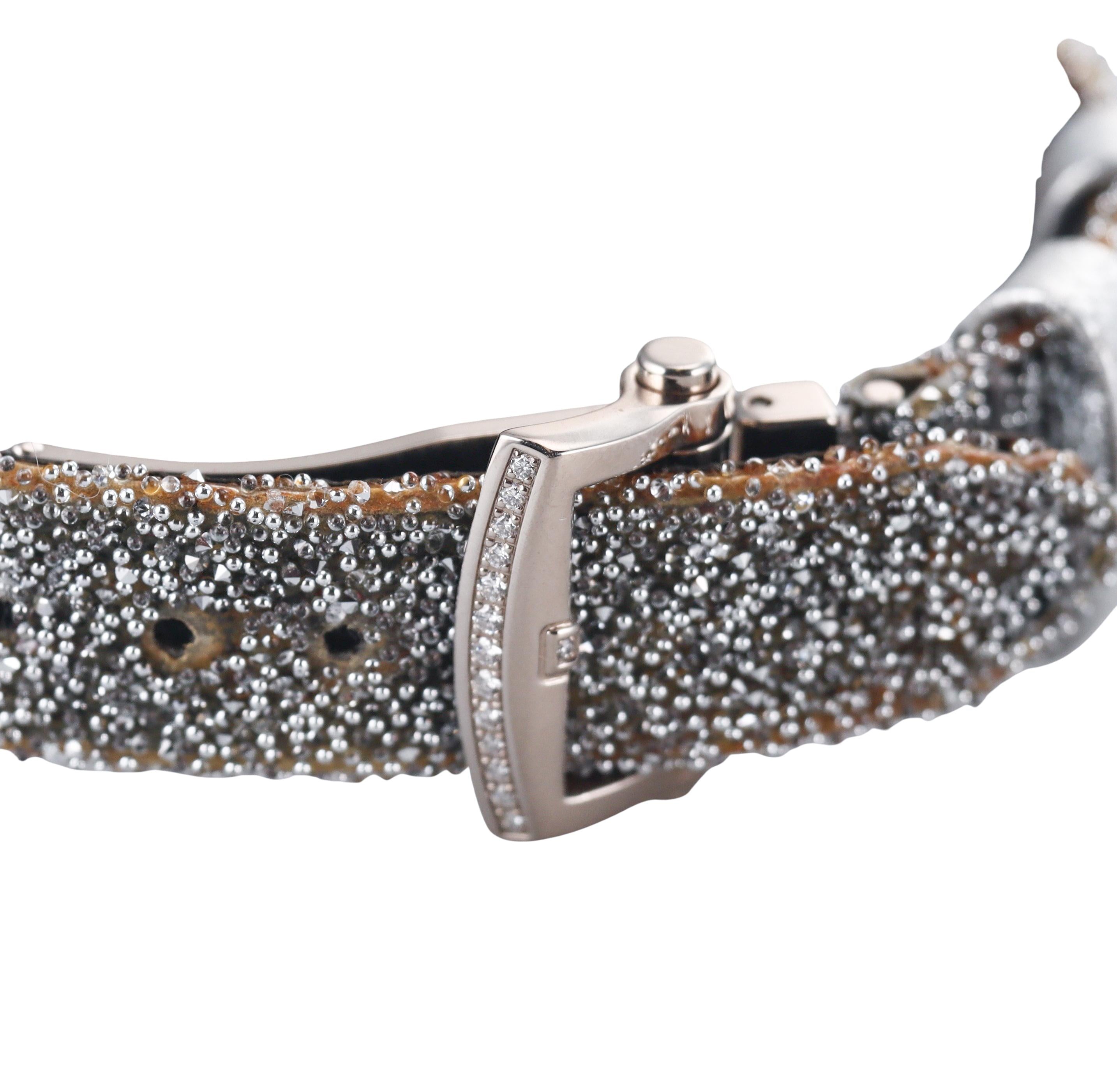 Roger Dubuis Velvet Gold Diamond Crystal Leather Strap Watch DBVE0079