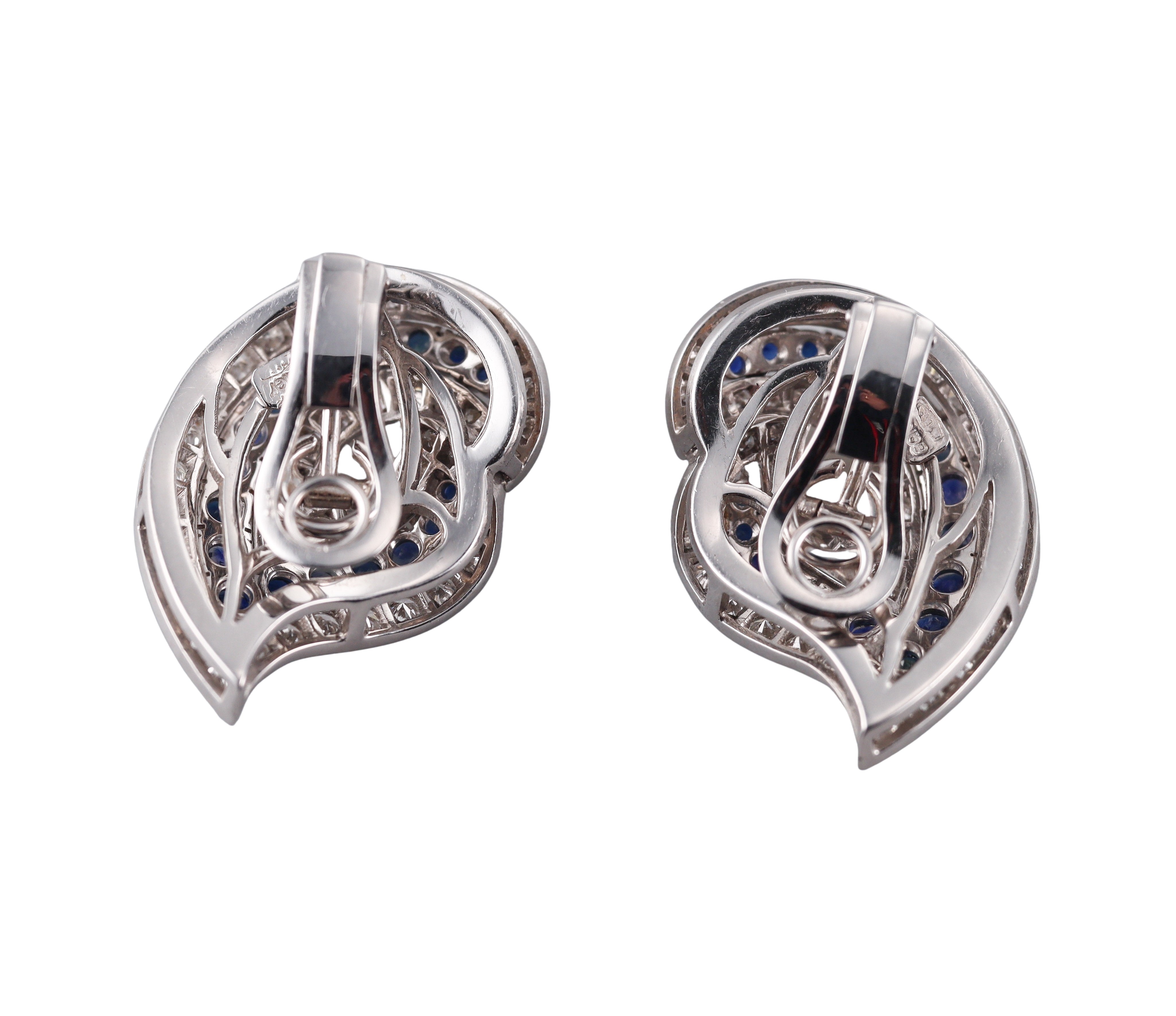 Adler Diamond Sapphire Gold Cocktail Earrings