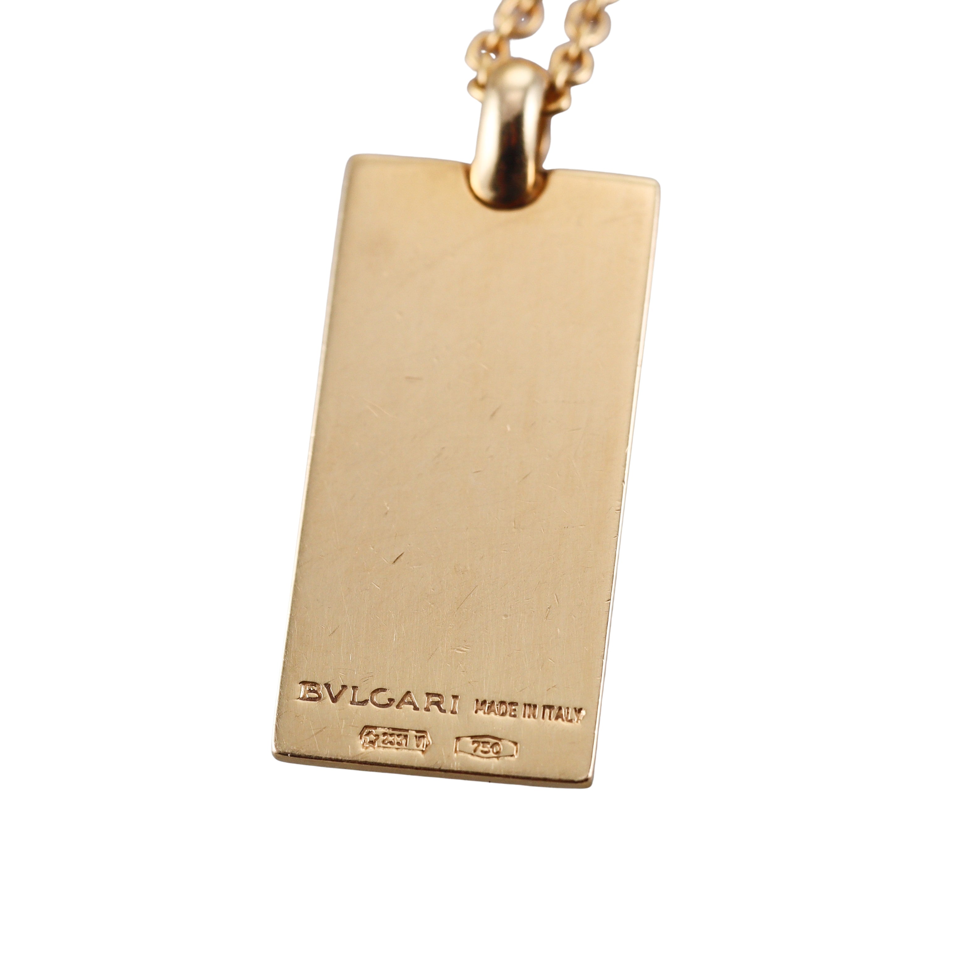 Bulgari Yellow Gold Bar Pendant Necklace