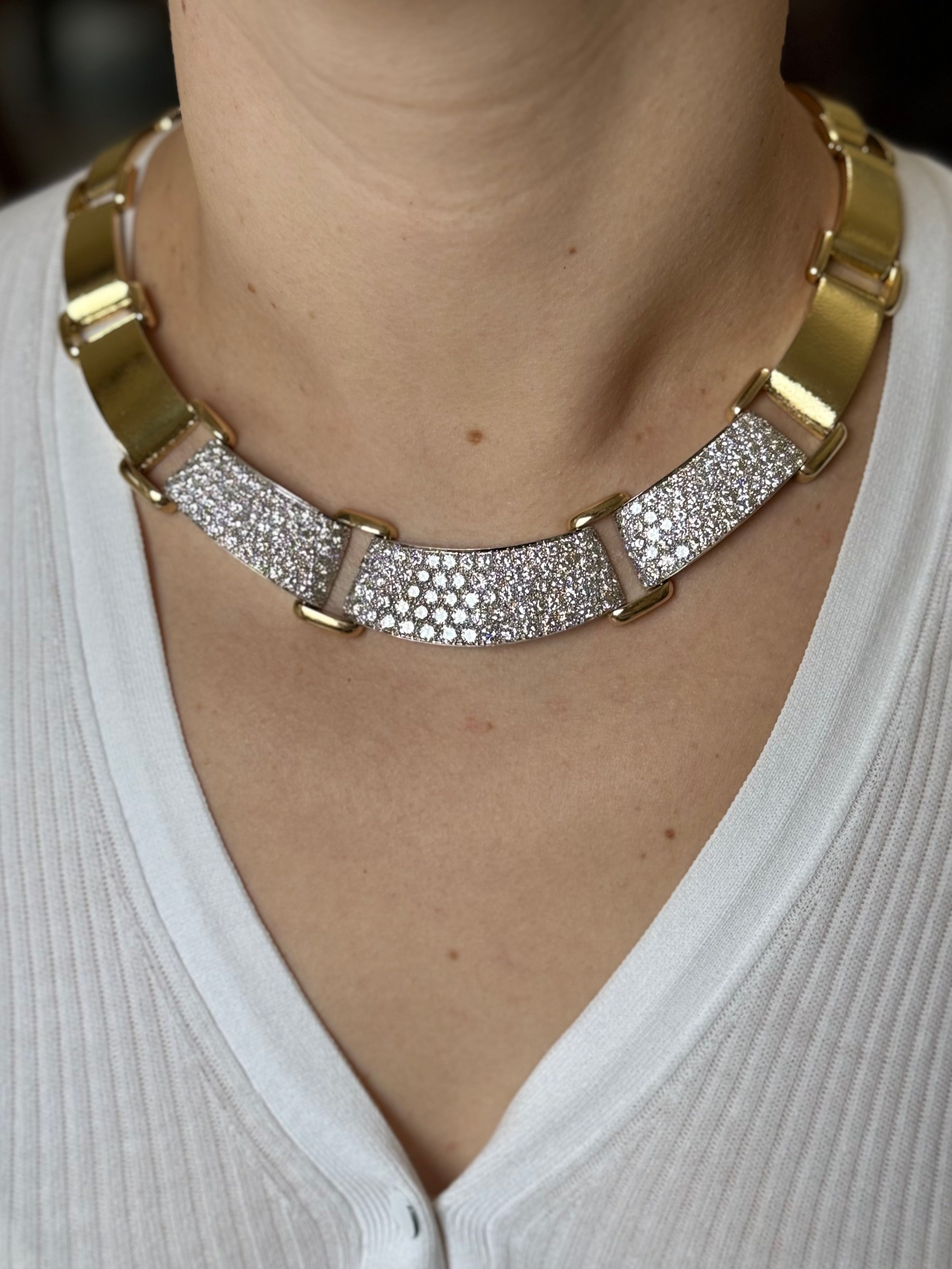 David Webb 24.36ctw Diamond Gold Platinum Necklace