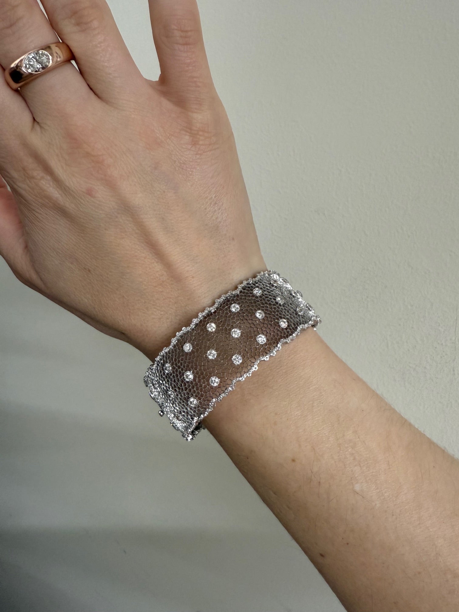 Buccellati Honeycomb Gold Diamond Bracelet
