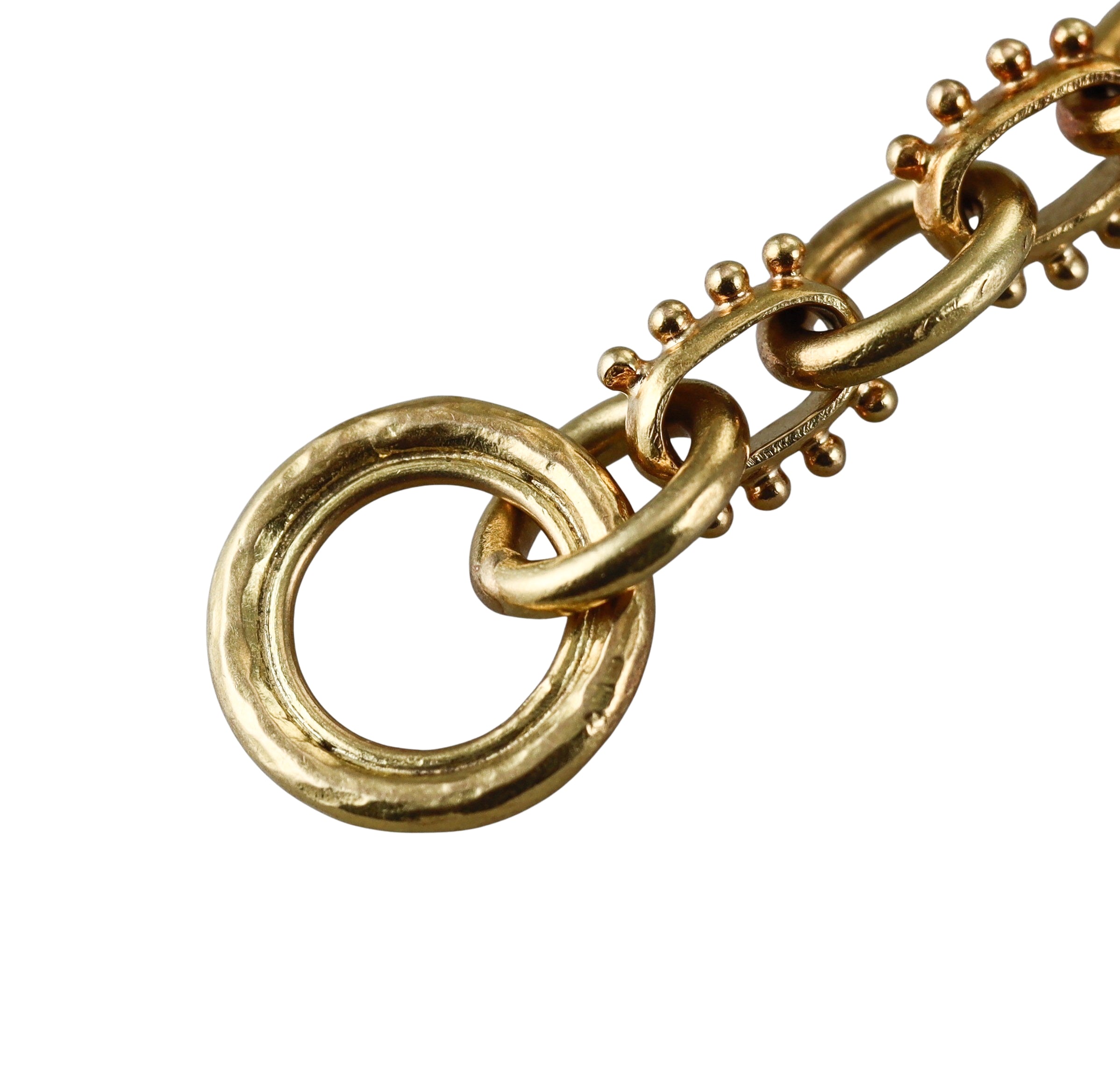 Elizabeth Locke Hammered Link Gold Toggle Bracelet