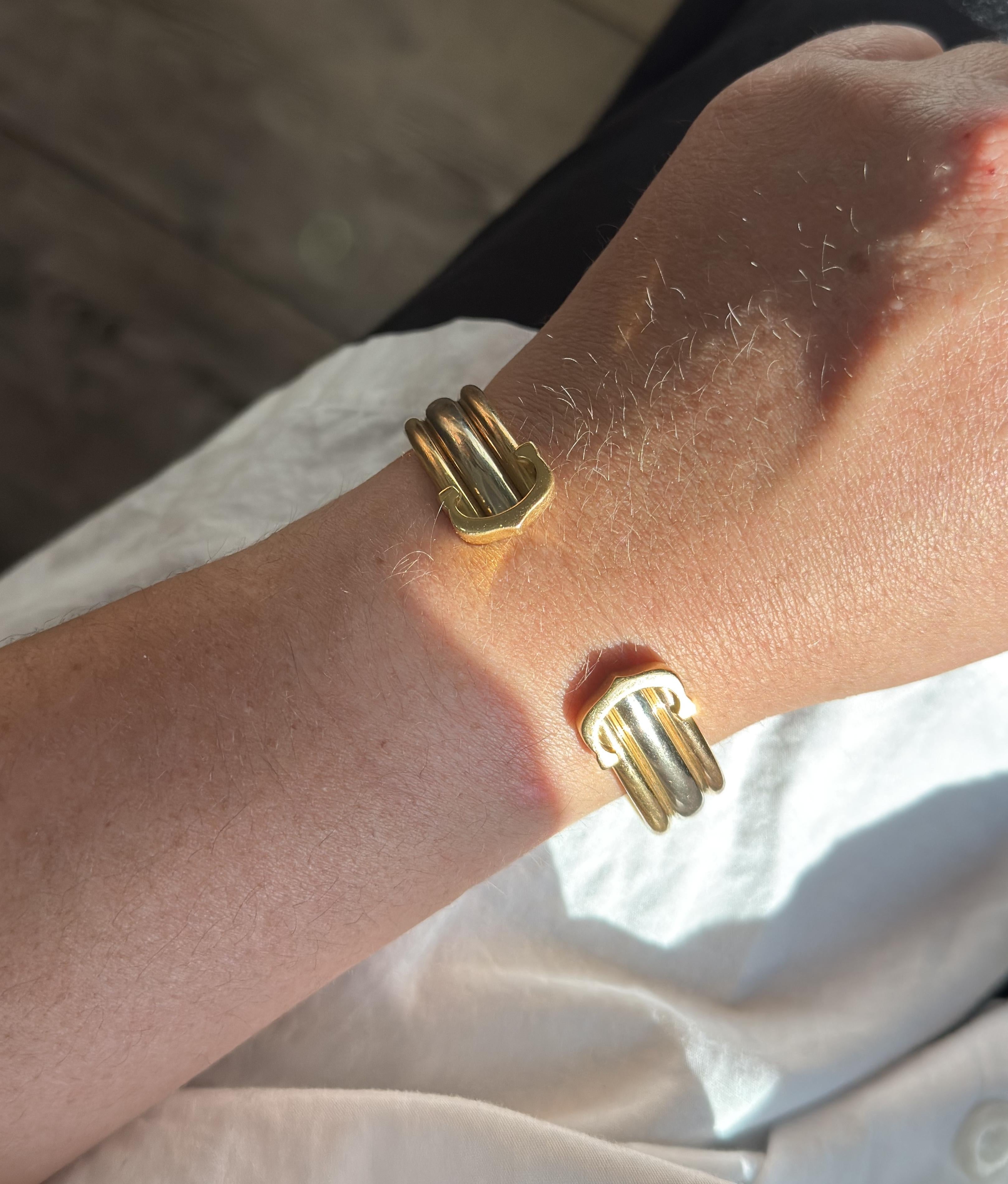 C de Cartier Trinity Tri Color Gold Cuff Bracelet