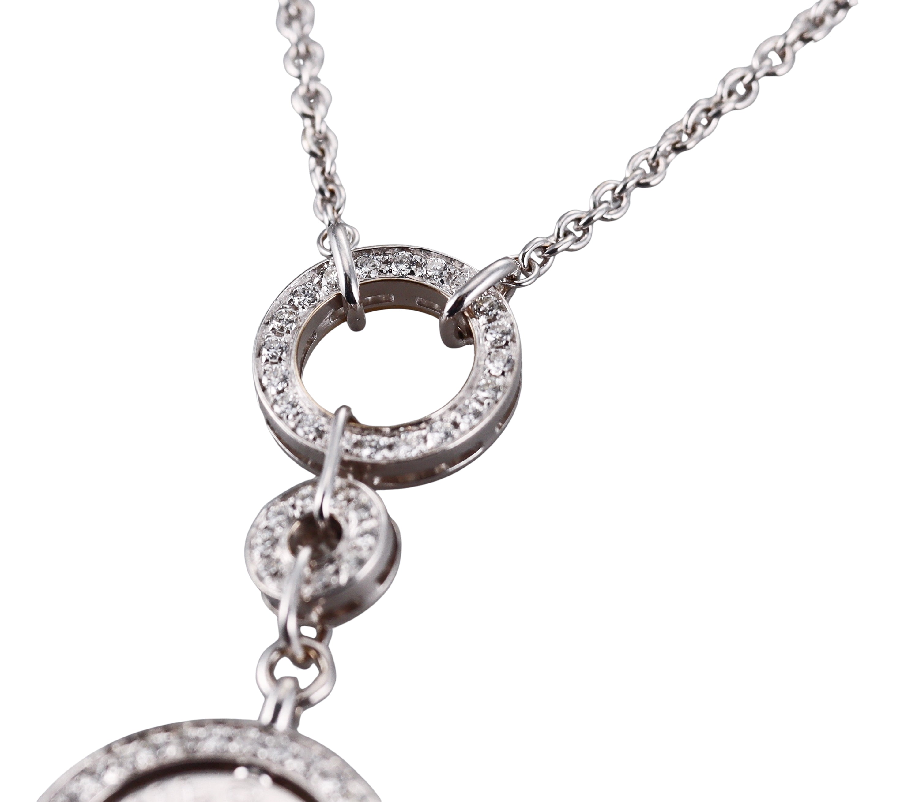 Bulgari Cerchi Astrale Diamond Gold Pendant Necklace