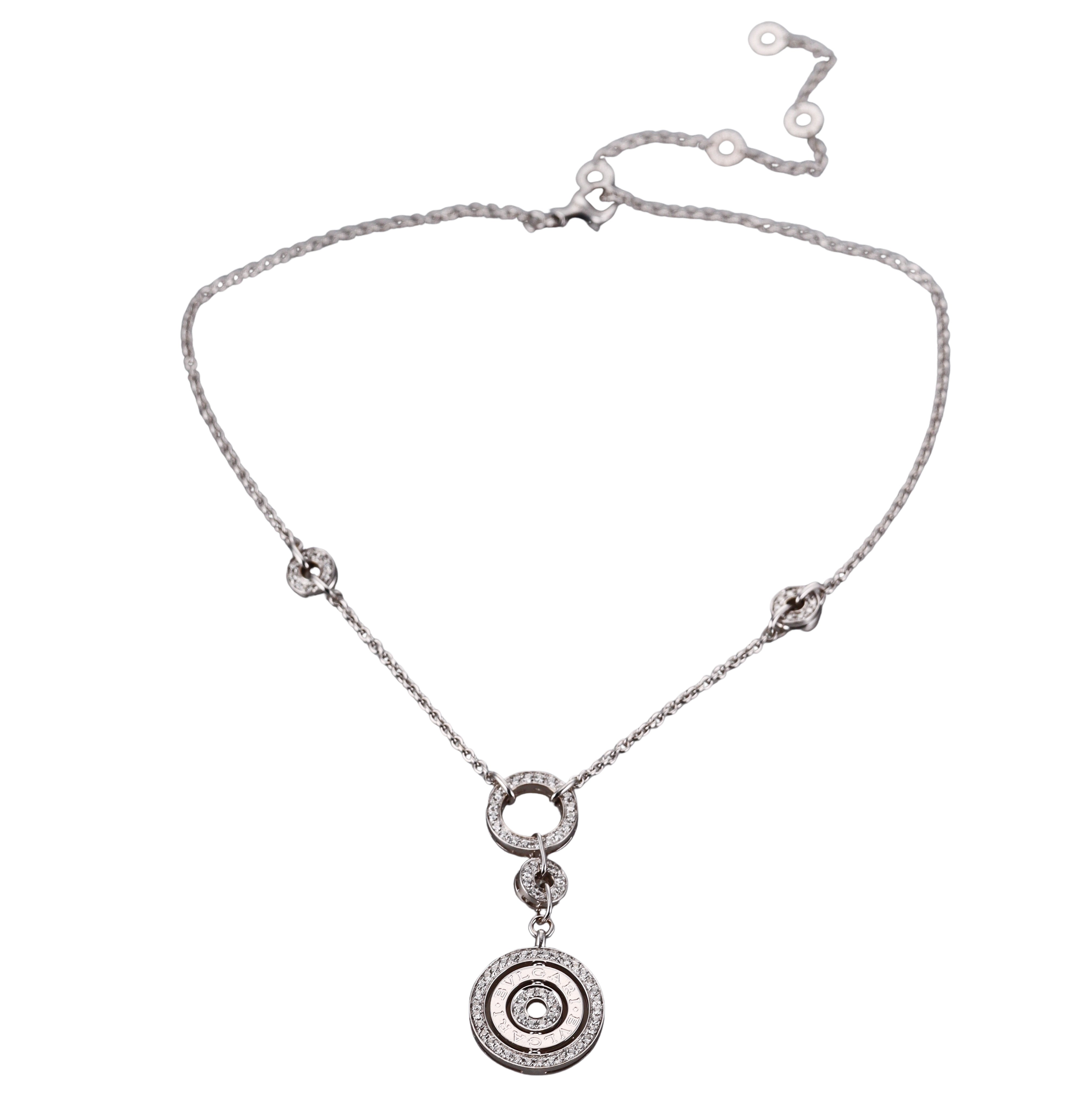 Bulgari Cerchi Astrale Diamond Gold Pendant Necklace