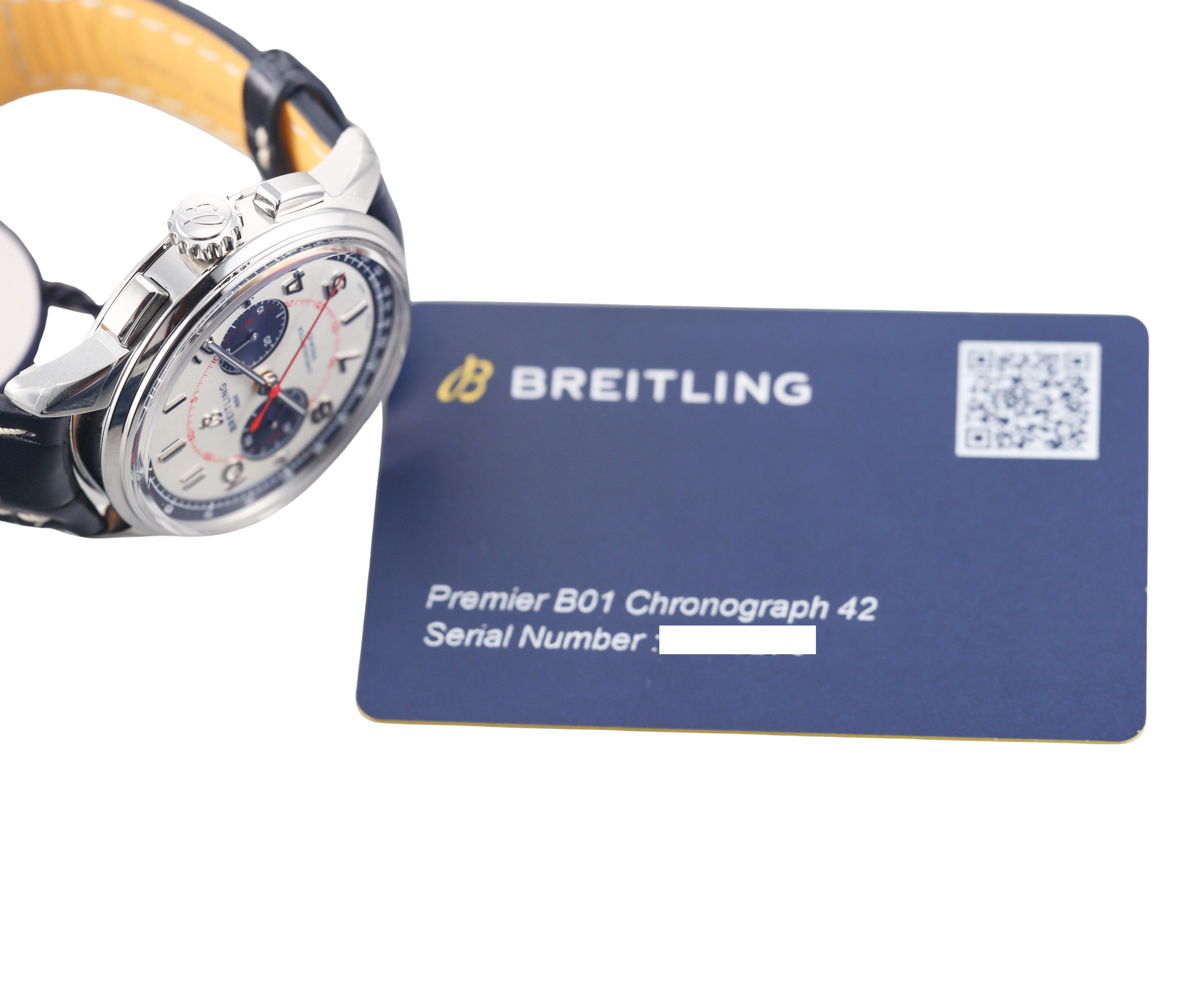 Breitling Premier B01 Chronograph 42 Bentley Mulliner Blue Watch AB0118A71G1P1