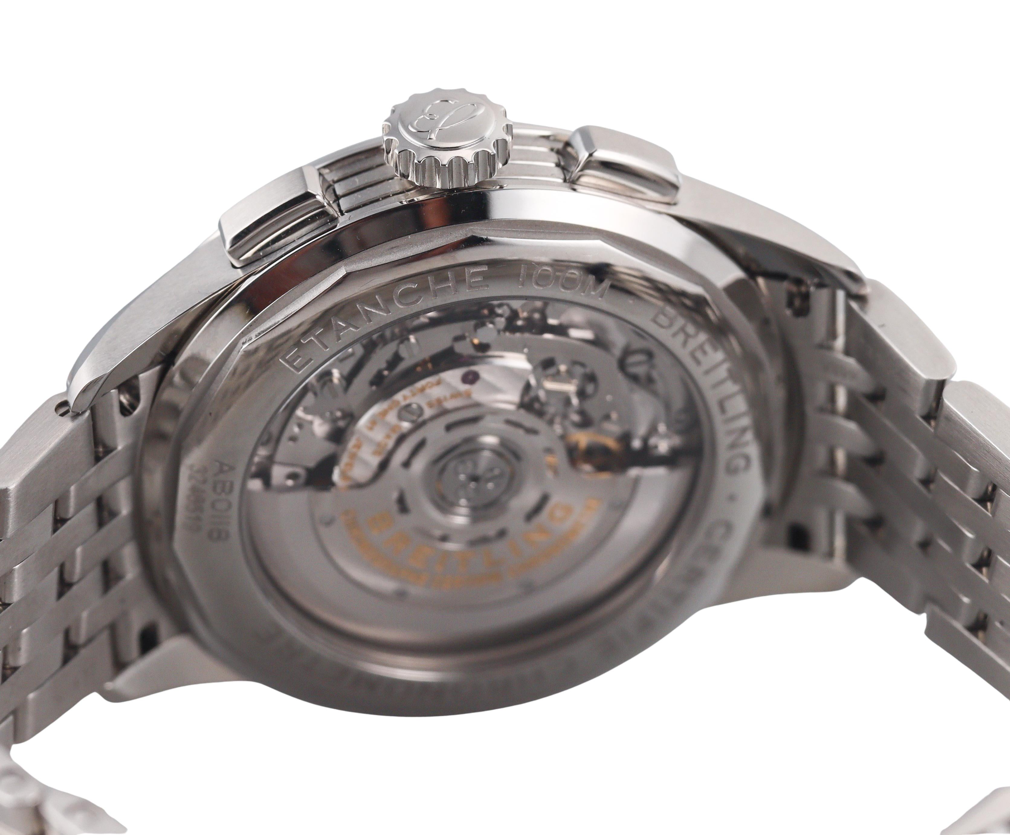 Breitling Premier B01 Chronograph 42 Blue Dial Steel Watch AB0118A61C1A1