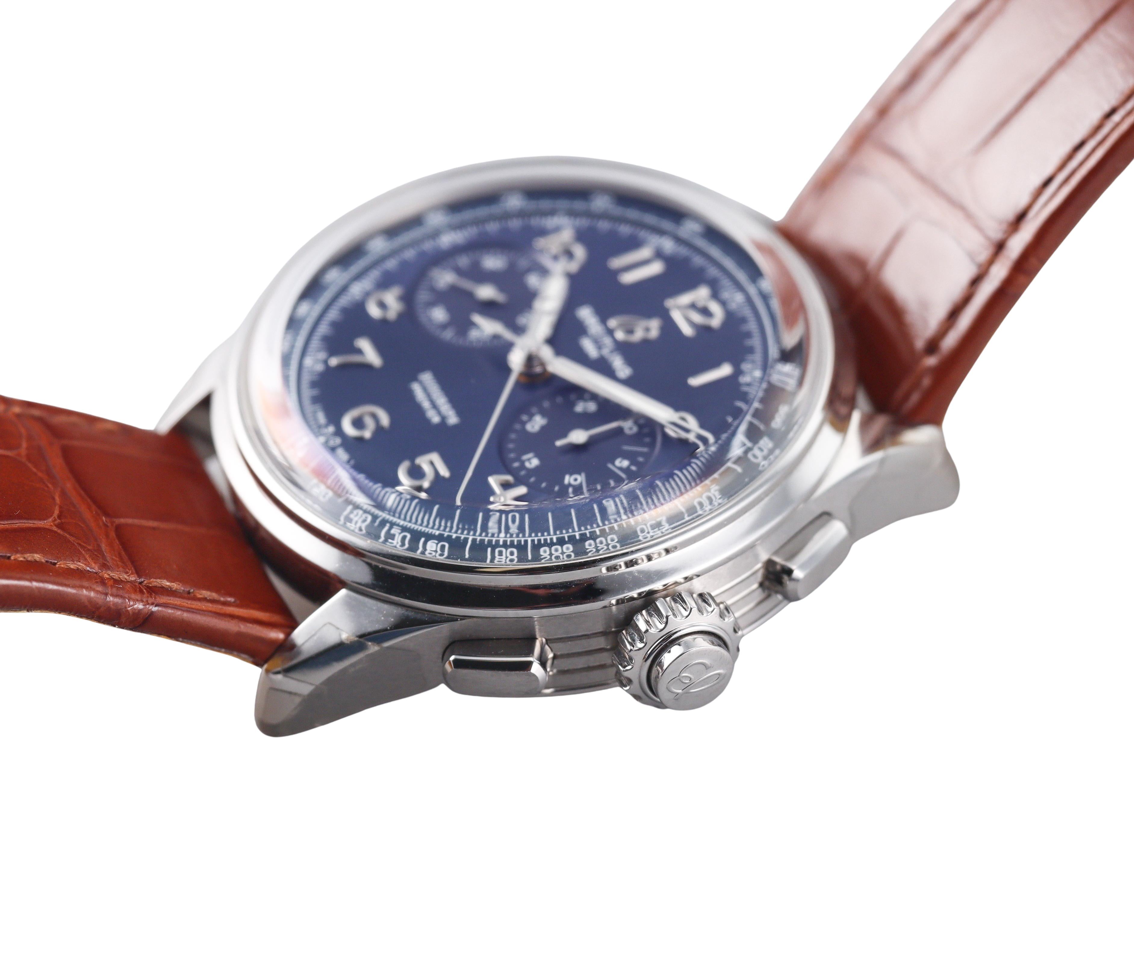 Breitling Premier B15 Duograph 42 Blue Dial Watch AB1510171C1P1