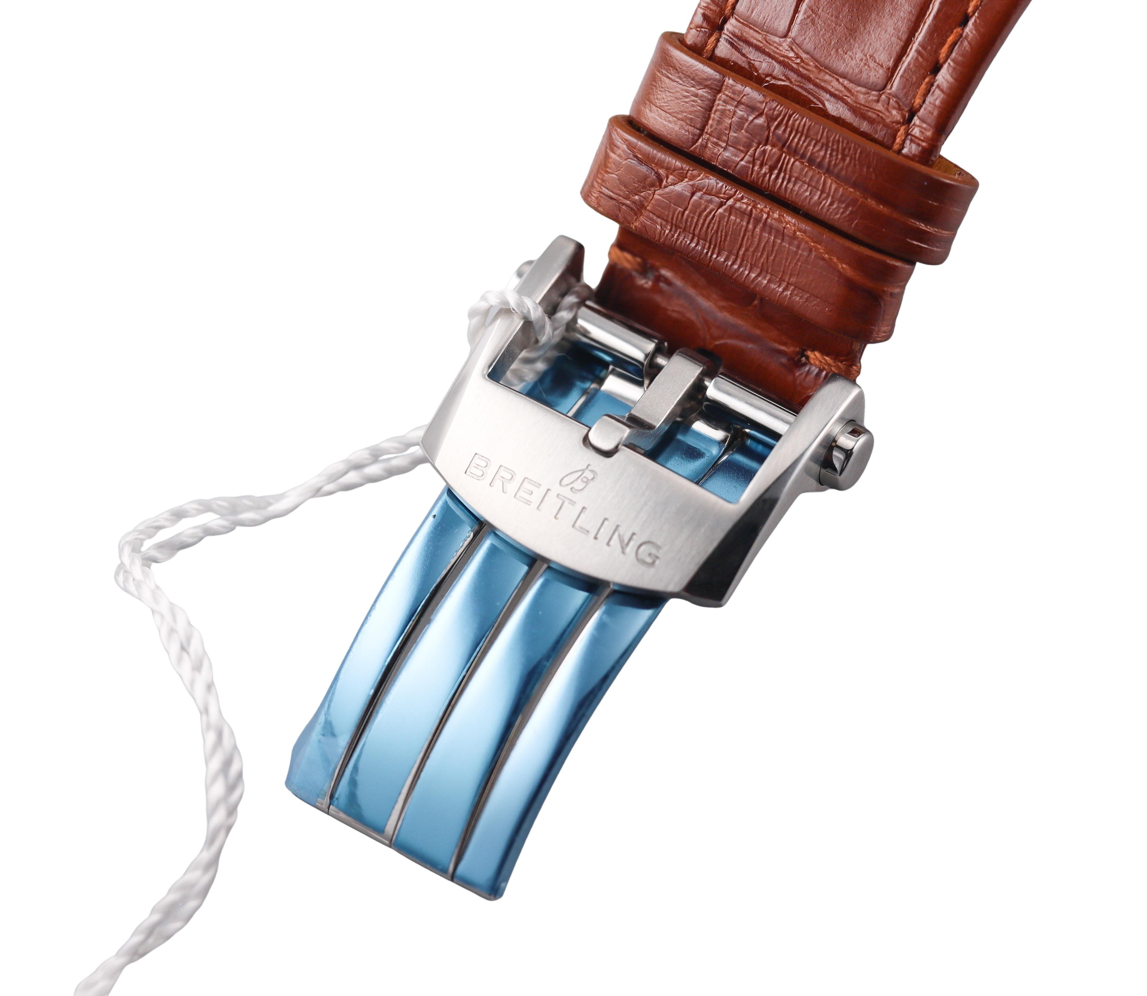 Breitling Premier B15 Duograph 42 Blue Dial Watch AB1510171C1P1