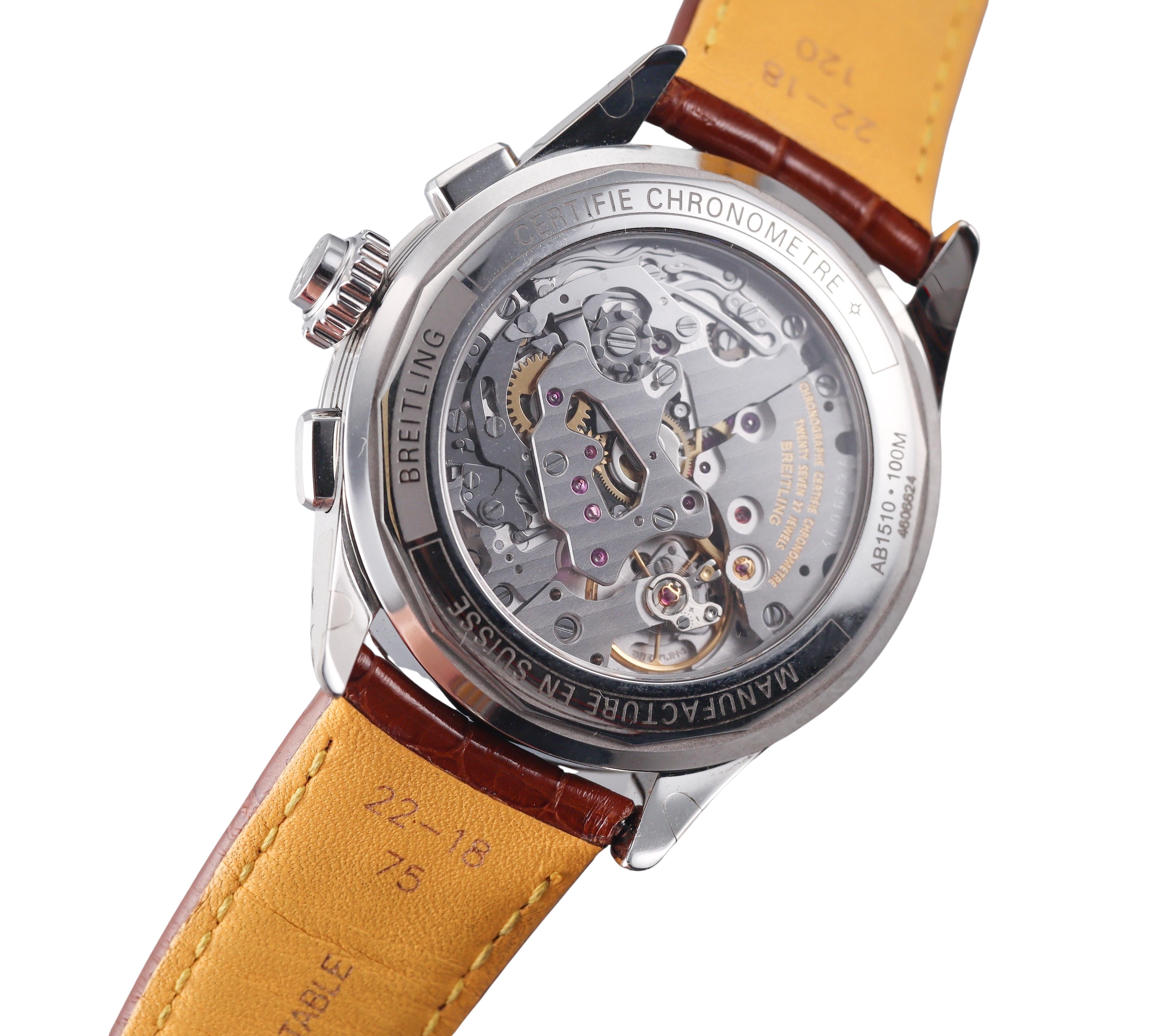 Breitling Premier B15 Duograph 42 Blue Dial Watch AB1510171C1P1