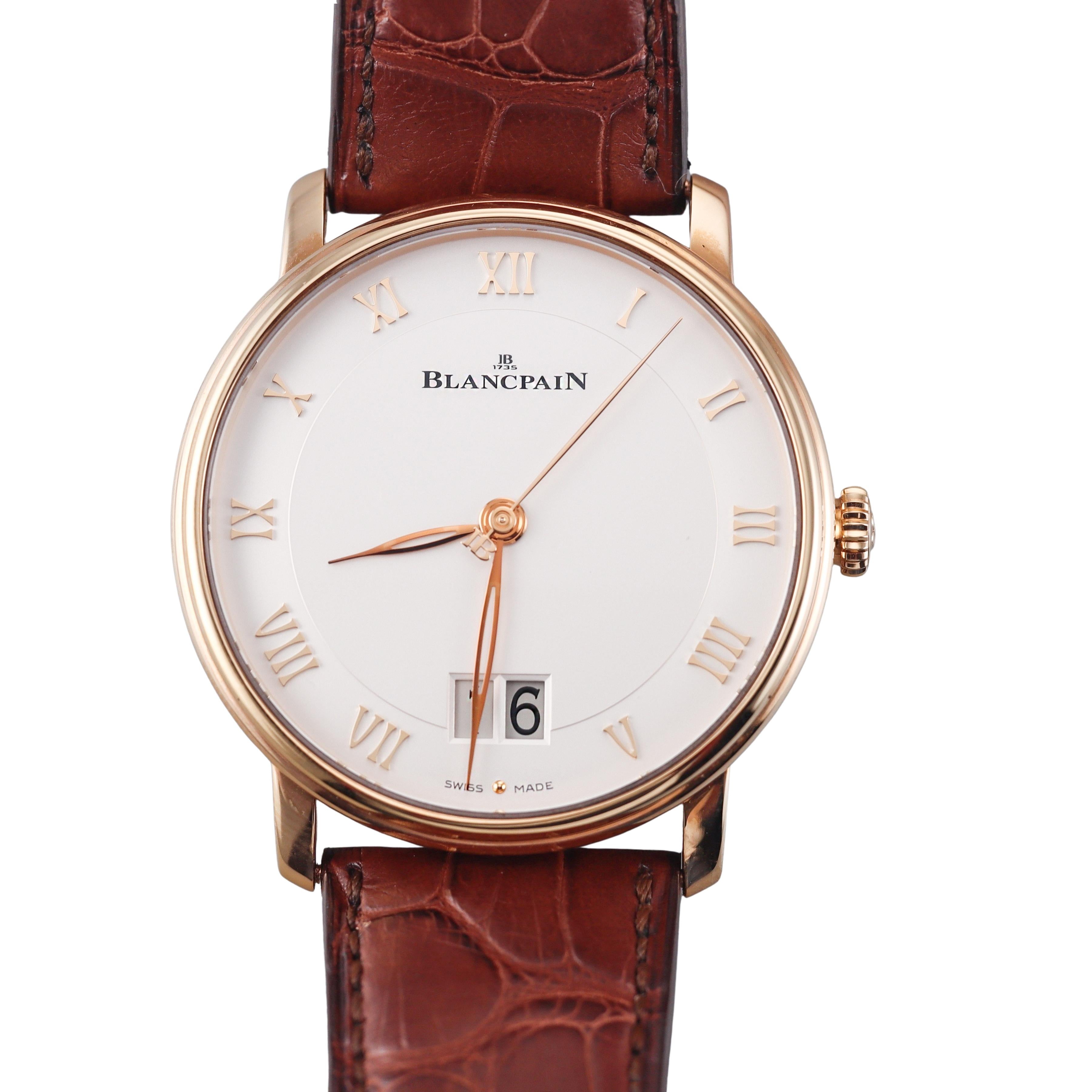 Blancpain Villeret Grande Date Rose Gold Automatic Watch N06669O036042N055B