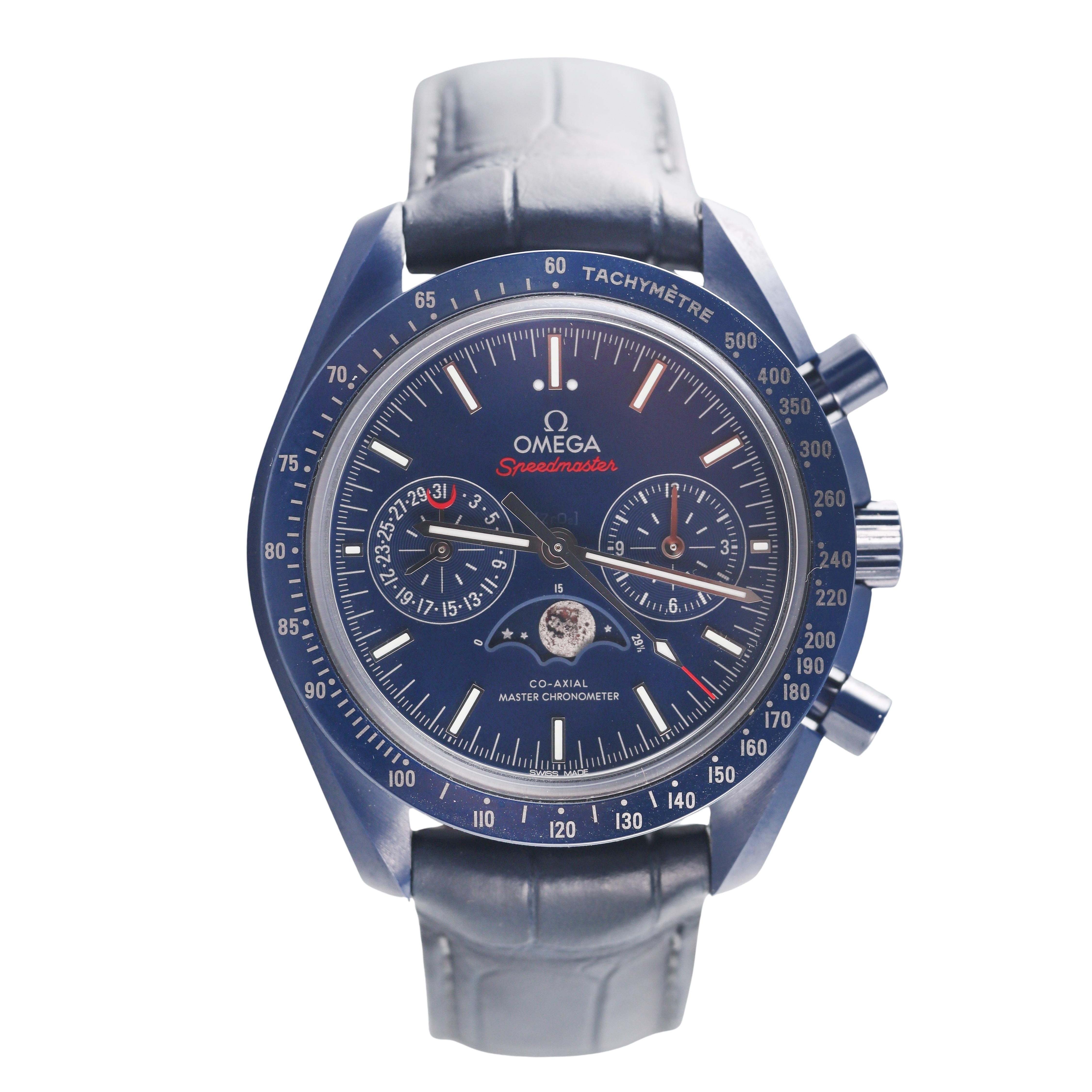 Omega Speedmaster Moonphase Blue Side of the Moon Watch 30493445203001
