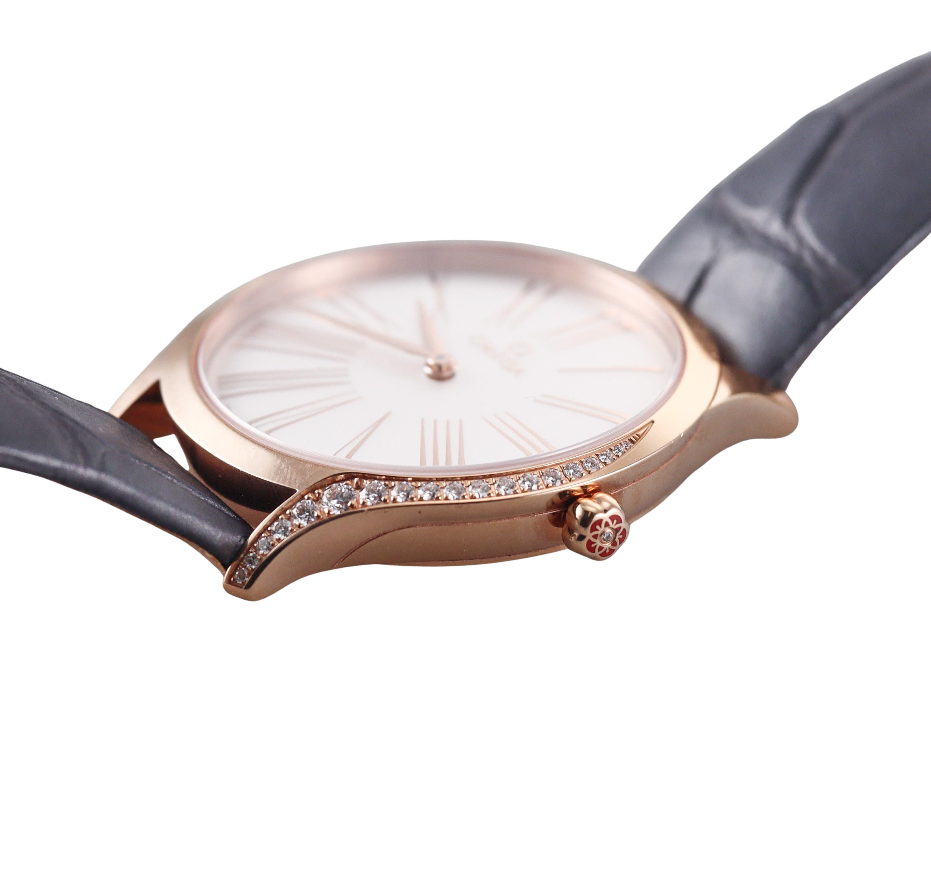 Omega De Ville Tresor Sedna Gold Diamond Ladies Watch 42858366002001