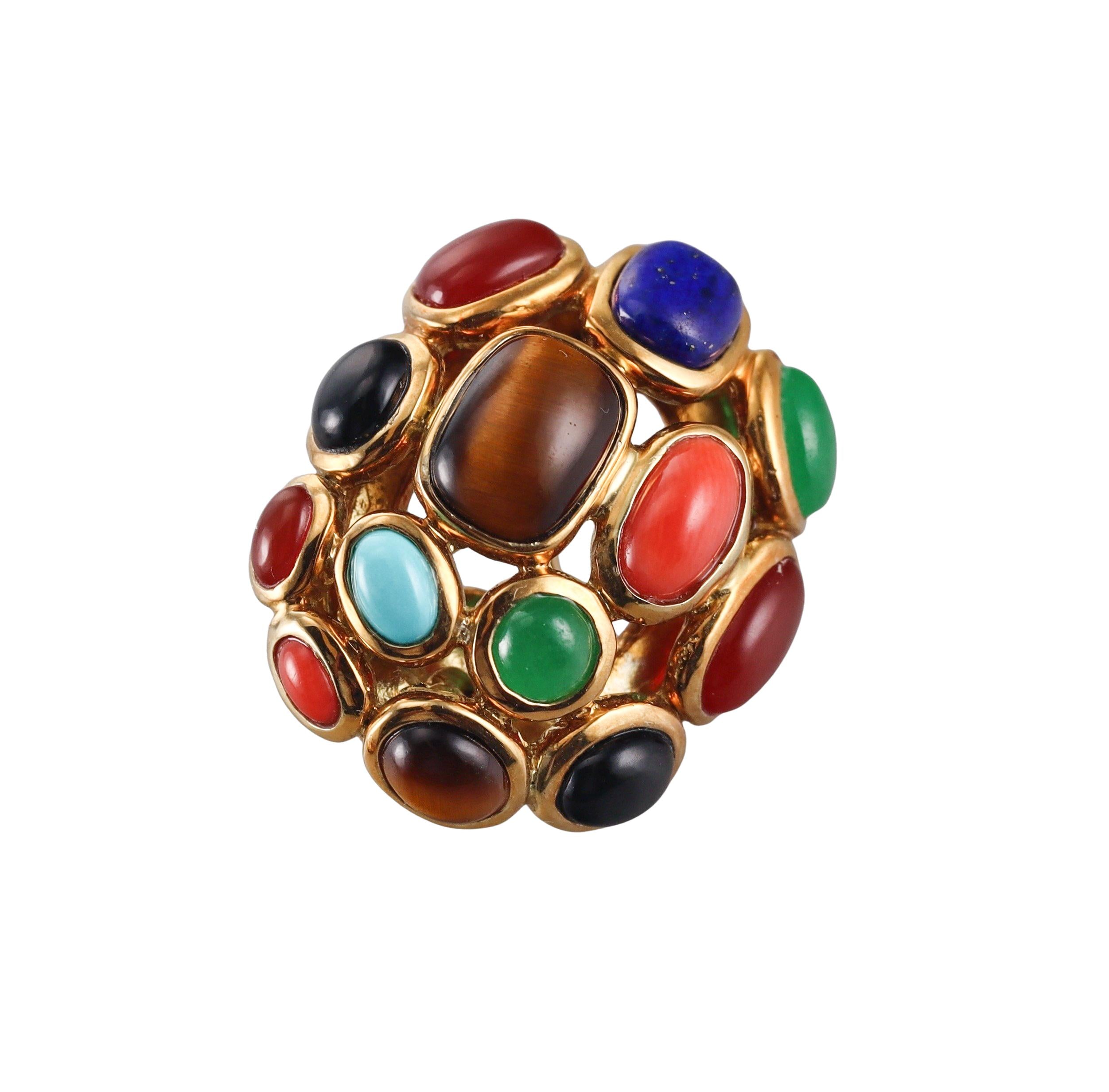 Seaman Schepps Multi Gemstone Gold Earrings