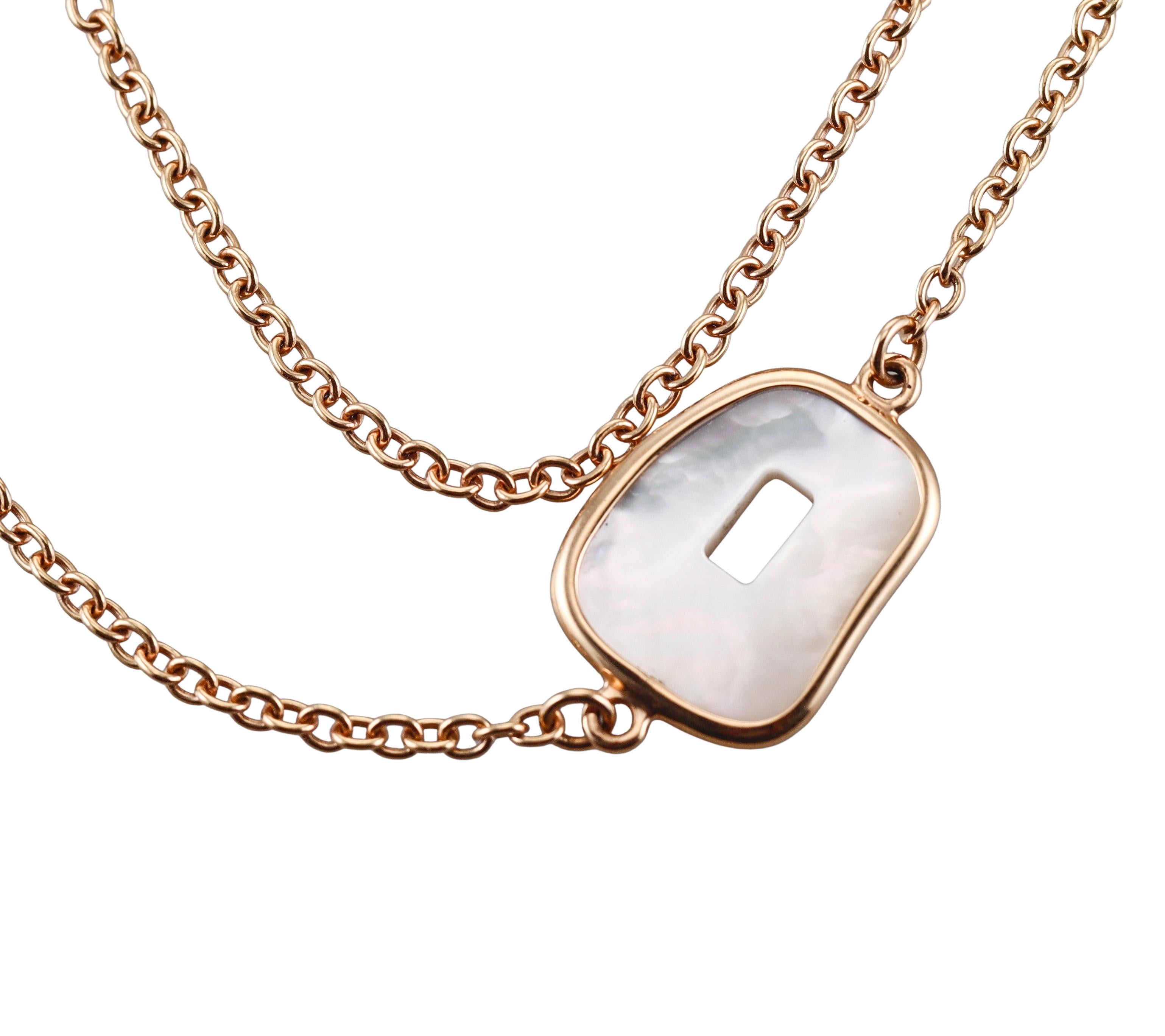 Mattioli Puzzle White Mother of Pearl Gold Necklace