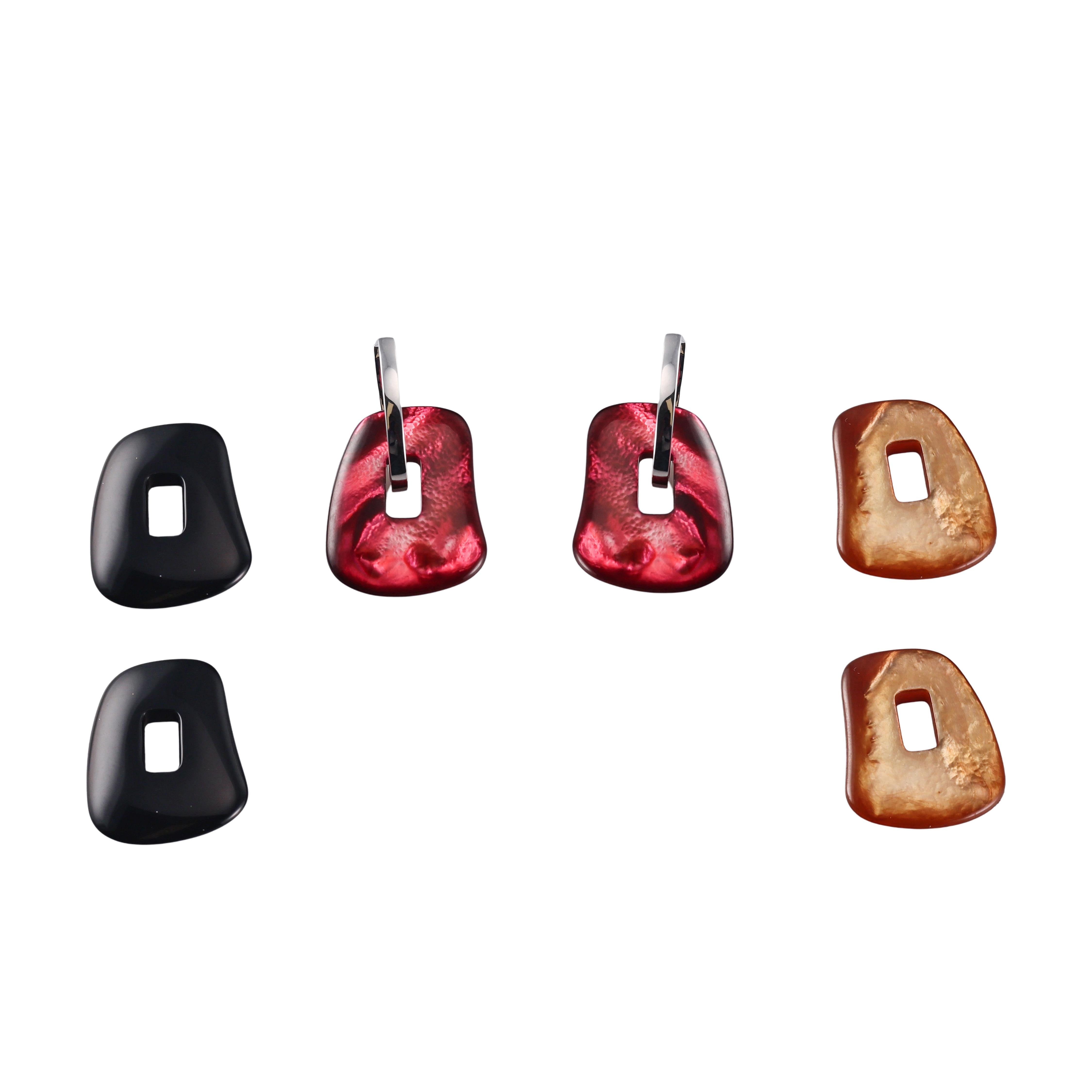 Mattioli Puzzle Gold MOP Onyx Interchangeable Earrings