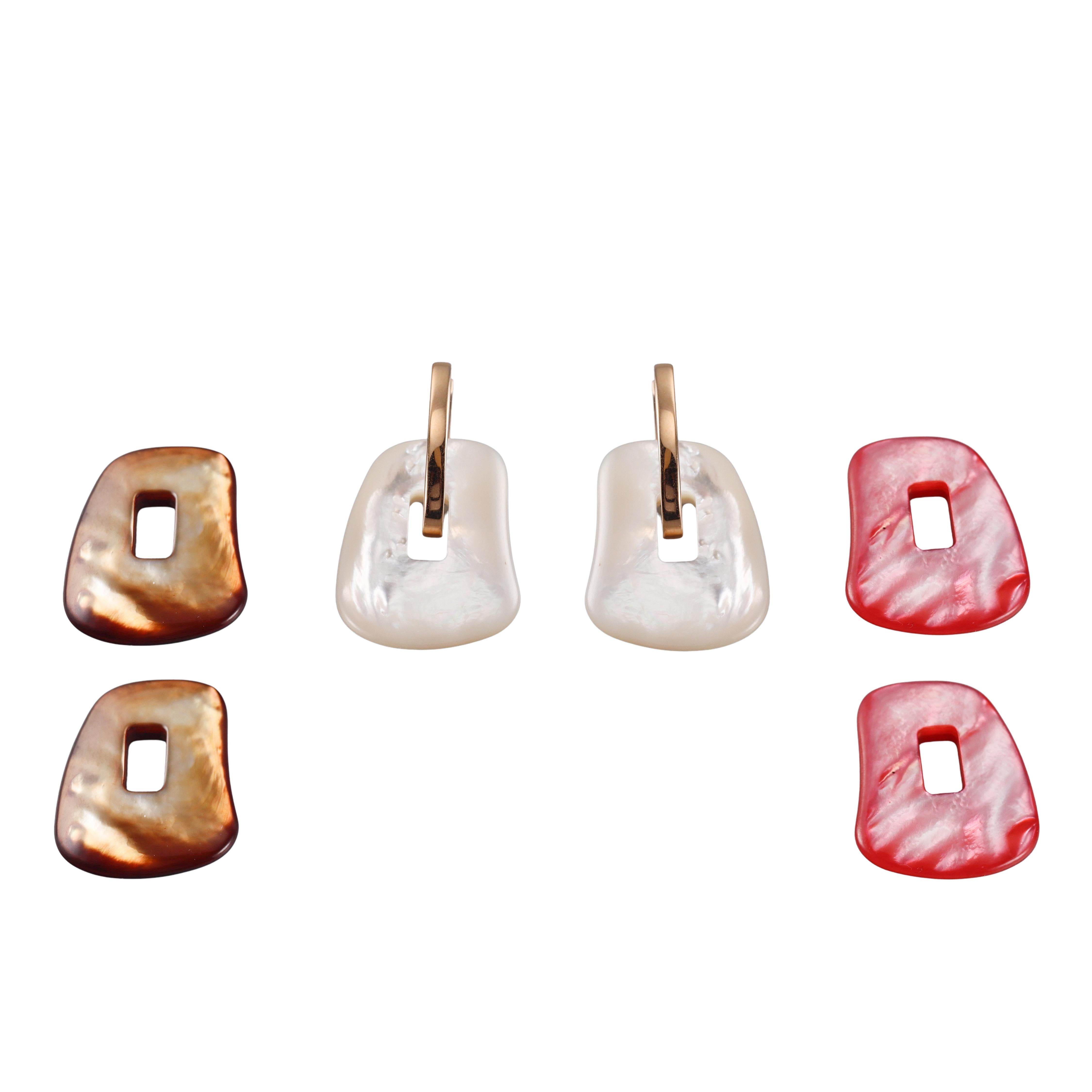 Mattioli Puzzle Gold MOP  Interchangeable Earrings
