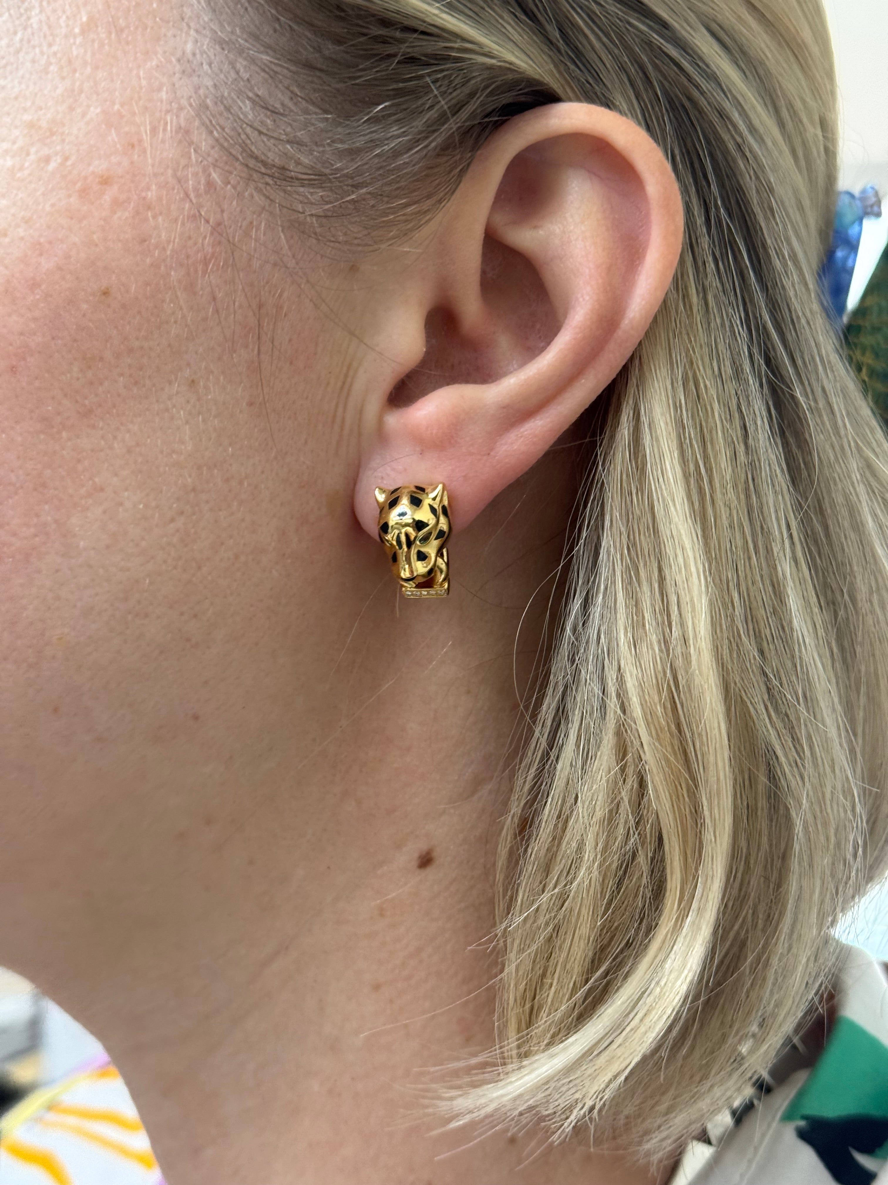 Panthère de Cartier Diamond Tsavorite Gold Earrings