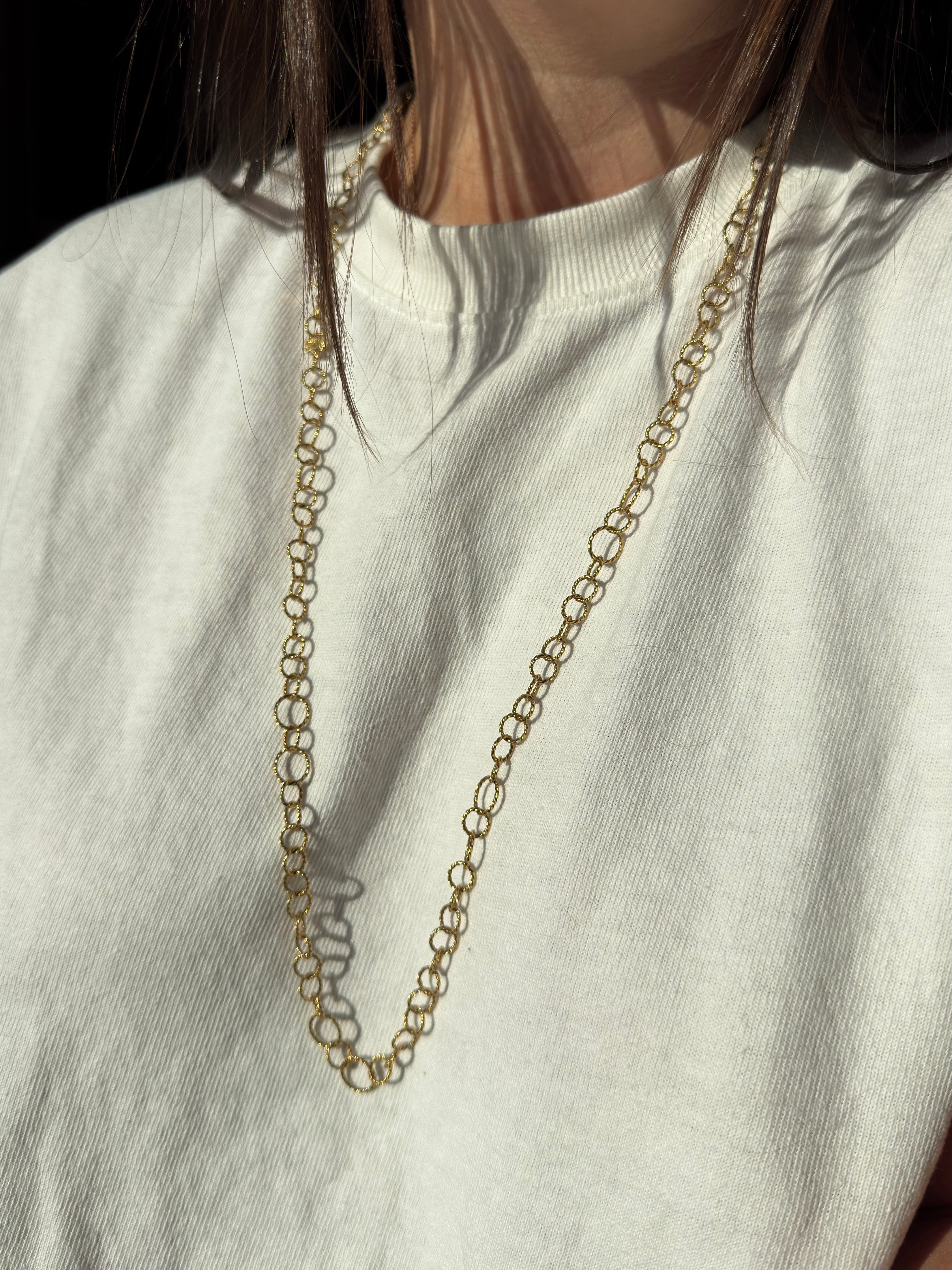 Vintage Tiffany & Co Yellow Gold Woven Chain Link Necklace