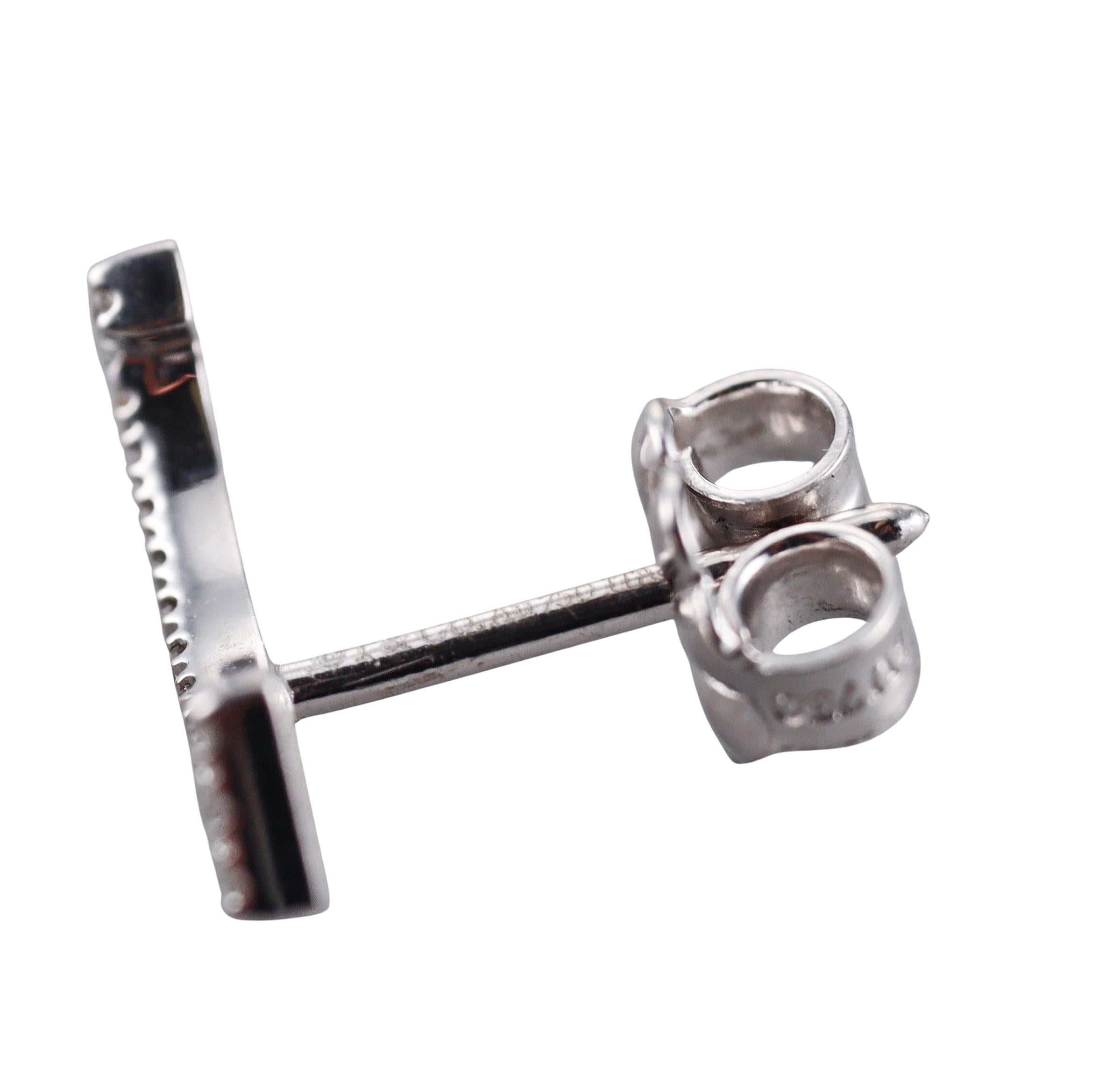 Tiffany & Co T Smile Diamond White Gold Stud Earrings