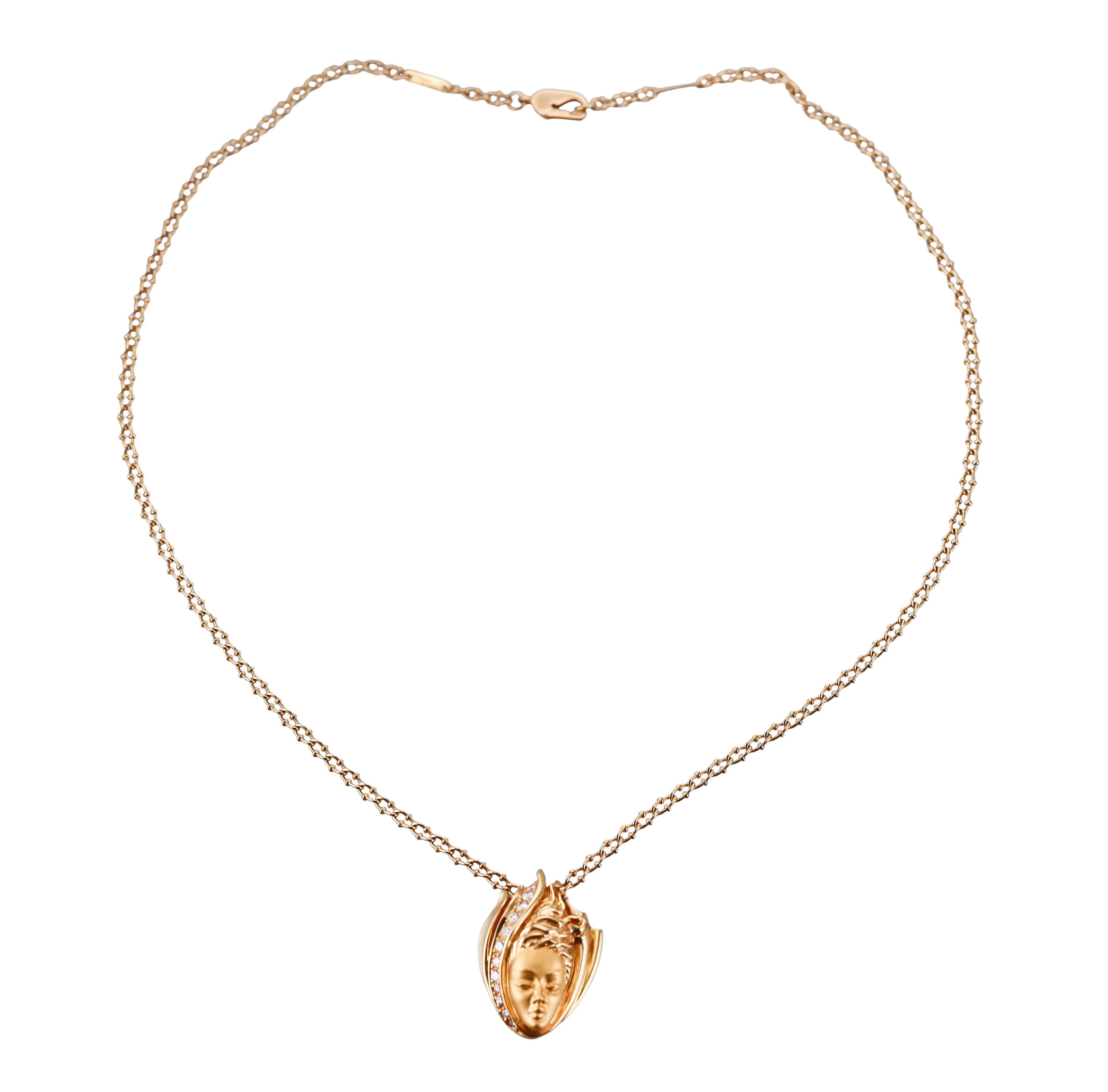 Carrera y Carrera Diamond Gold Face Motif Necklace