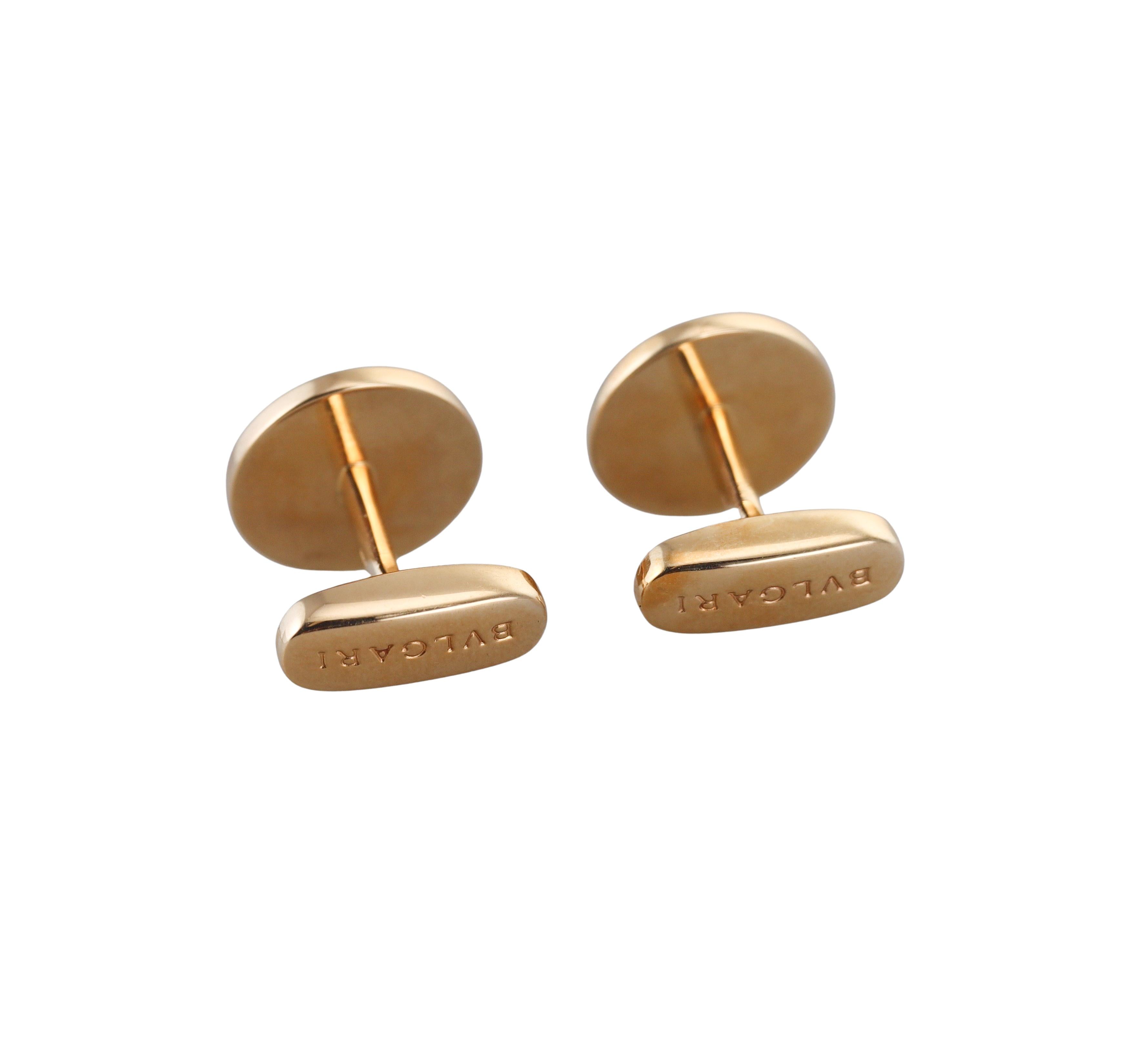 Bulgari Lapis Gold Cufflinks