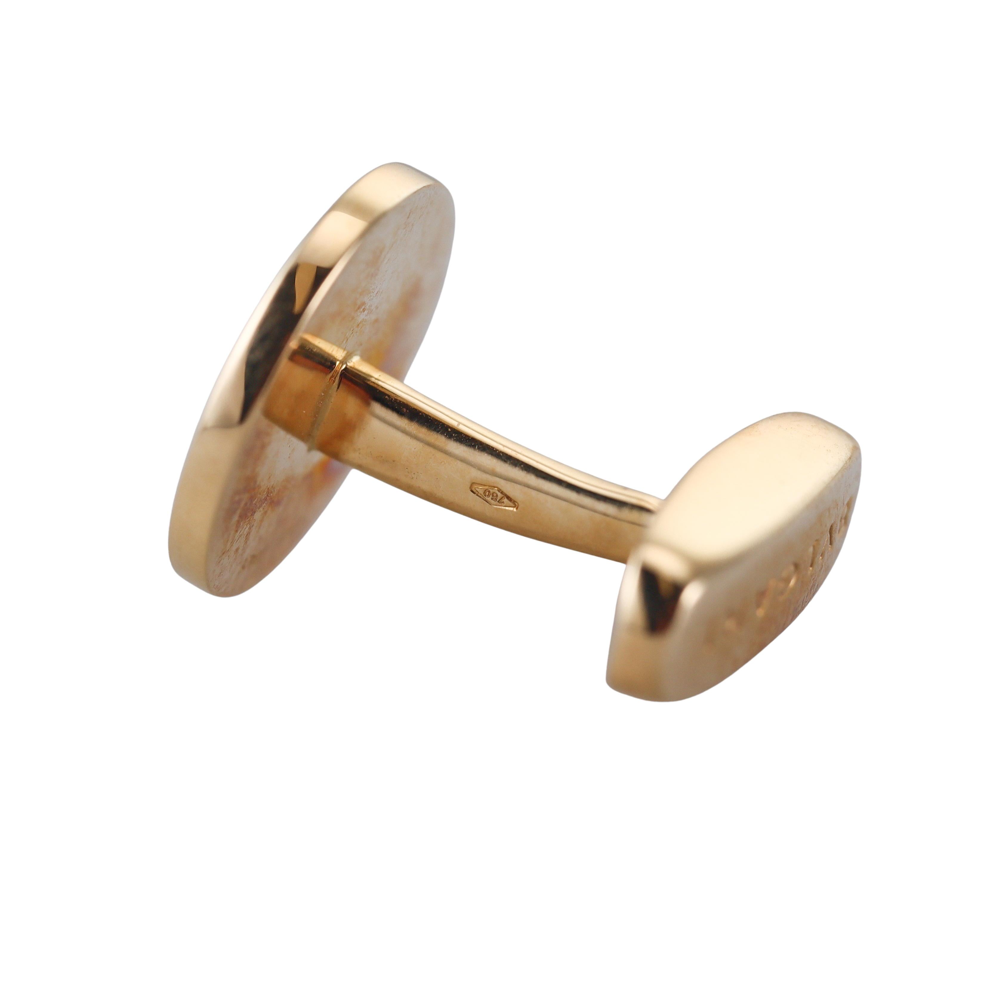 Bulgari Lapis Gold Cufflinks