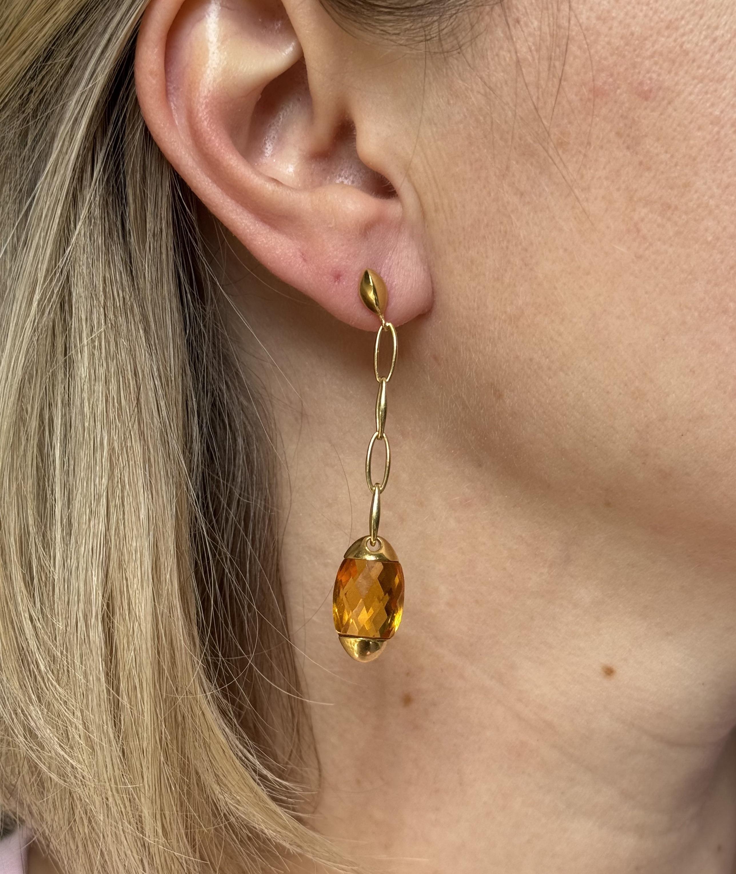 Chimento Accordi Citrine Gold Drop Earrings