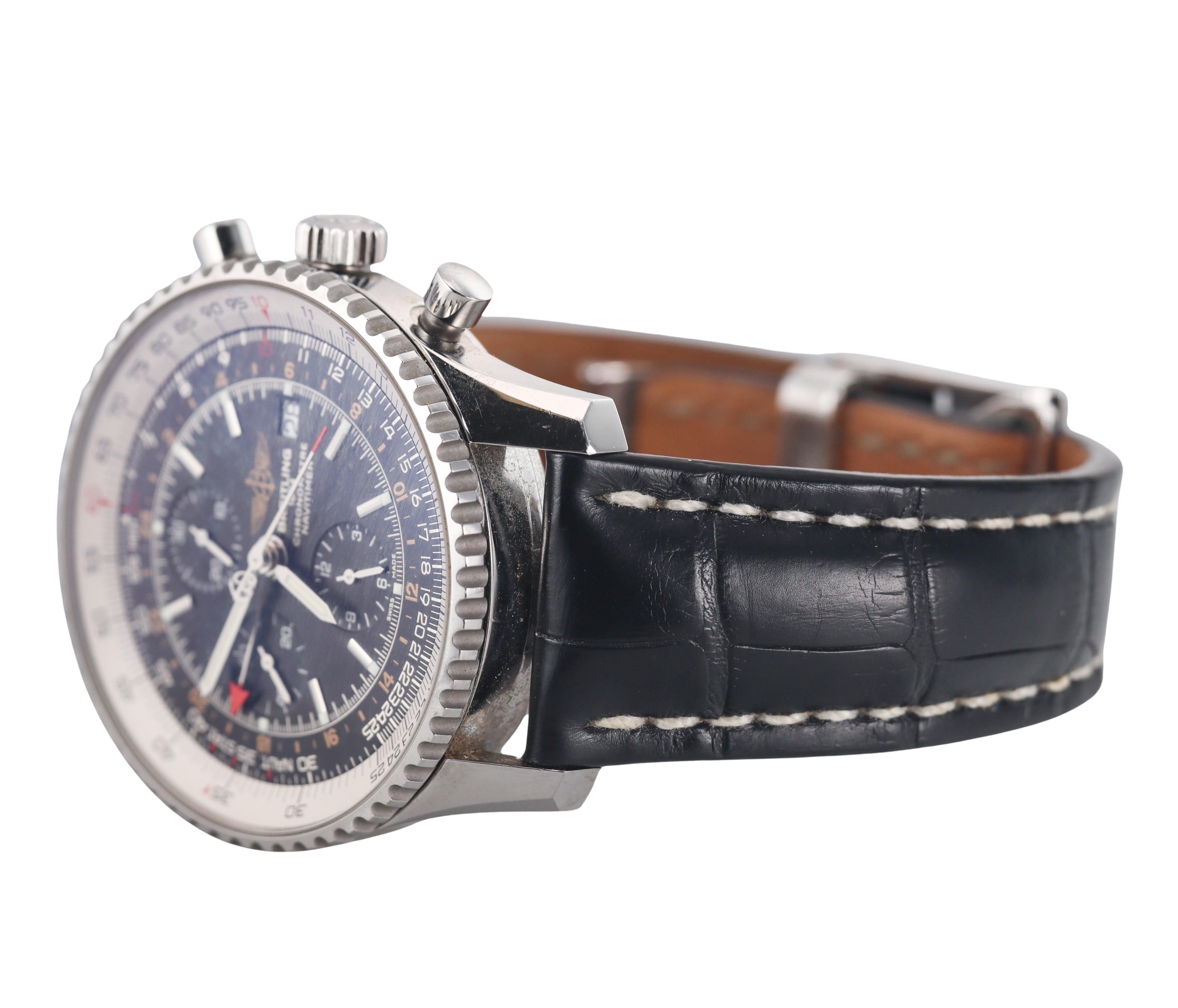Breitling Navitimer Chronograph GMT 46 Automatic Watch A2432212 B726