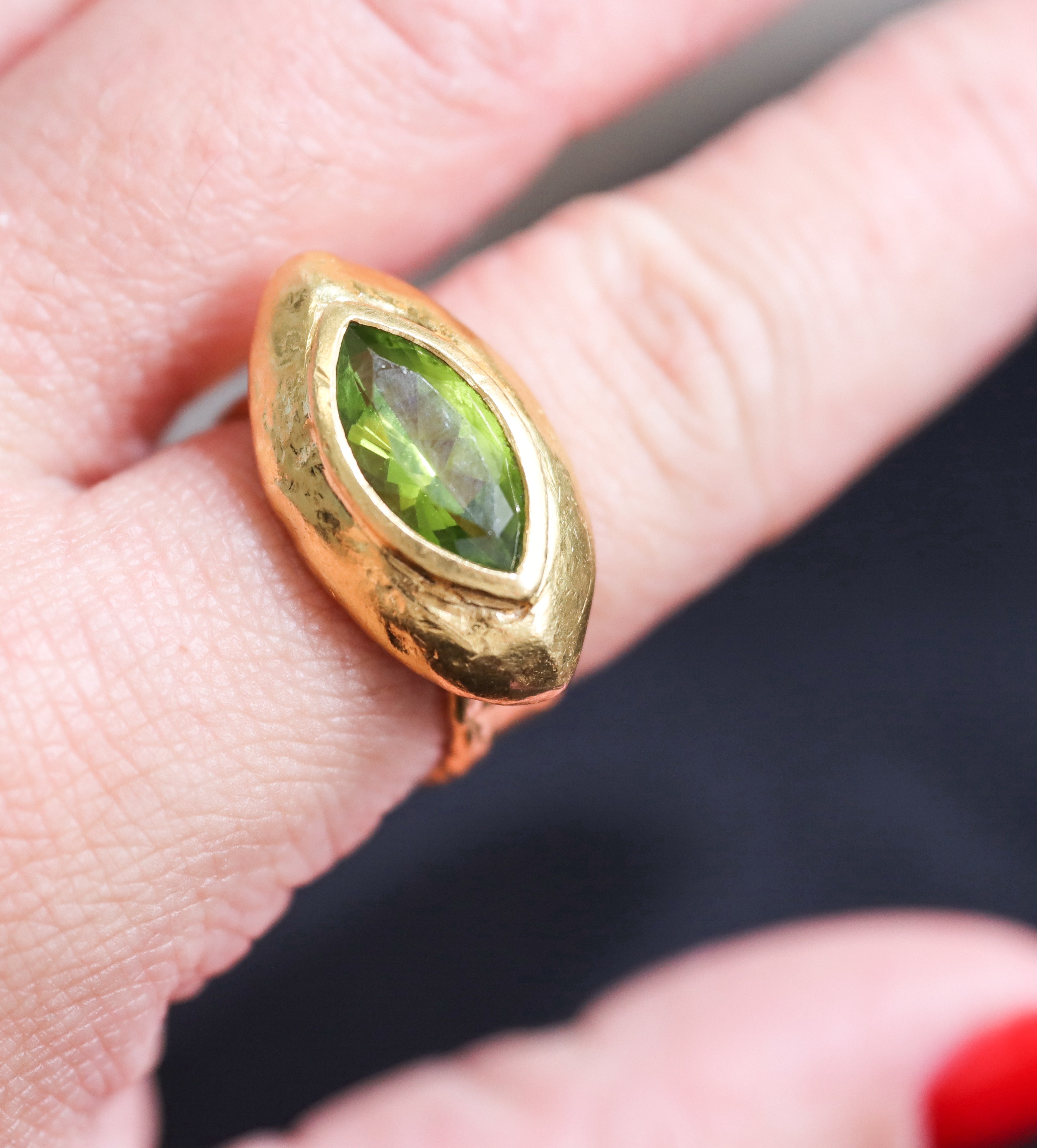 Jean Mahie Gold Peridot Ring