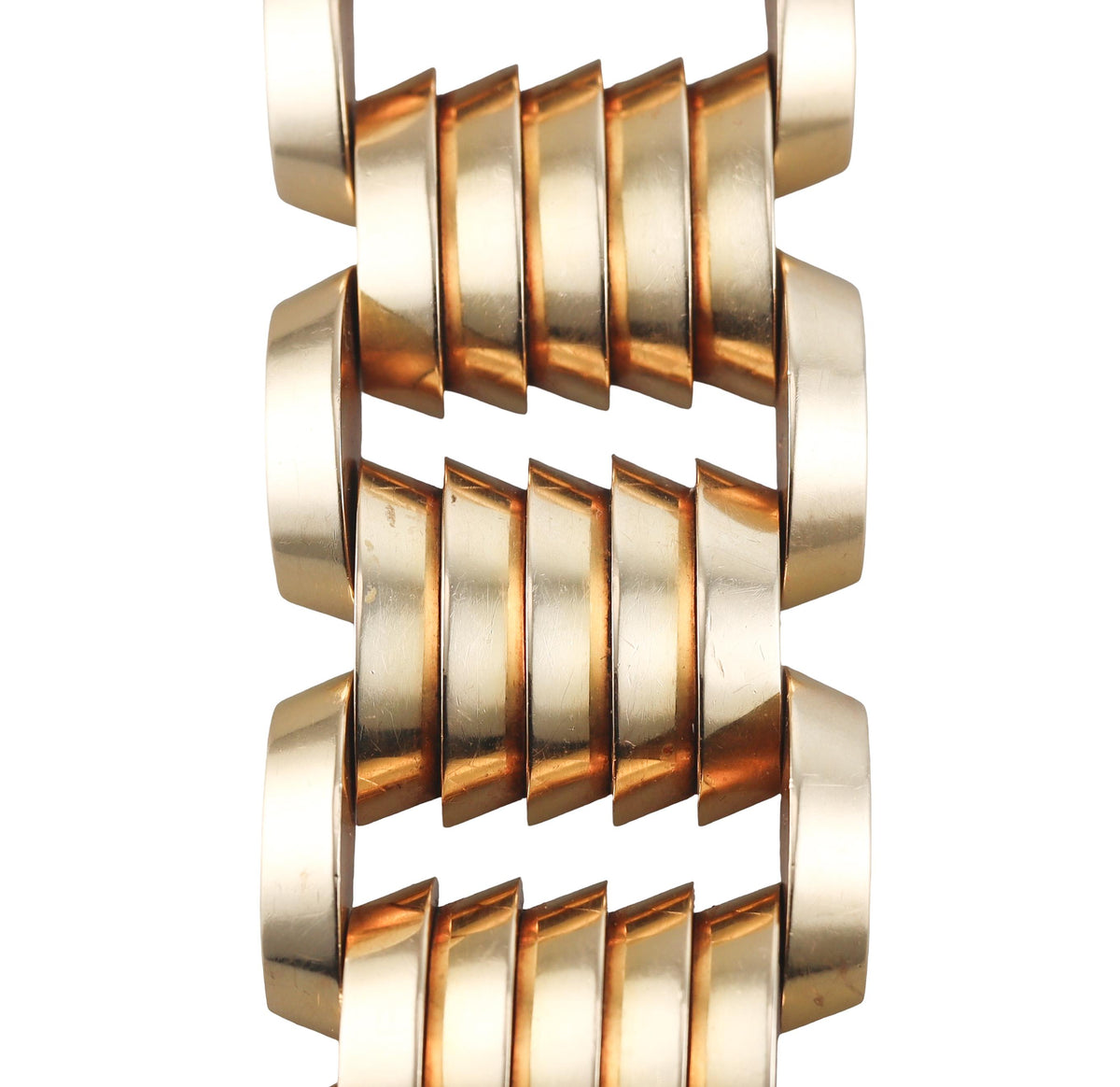 Vintage Retro Wide Link Gold Tank Bracelet